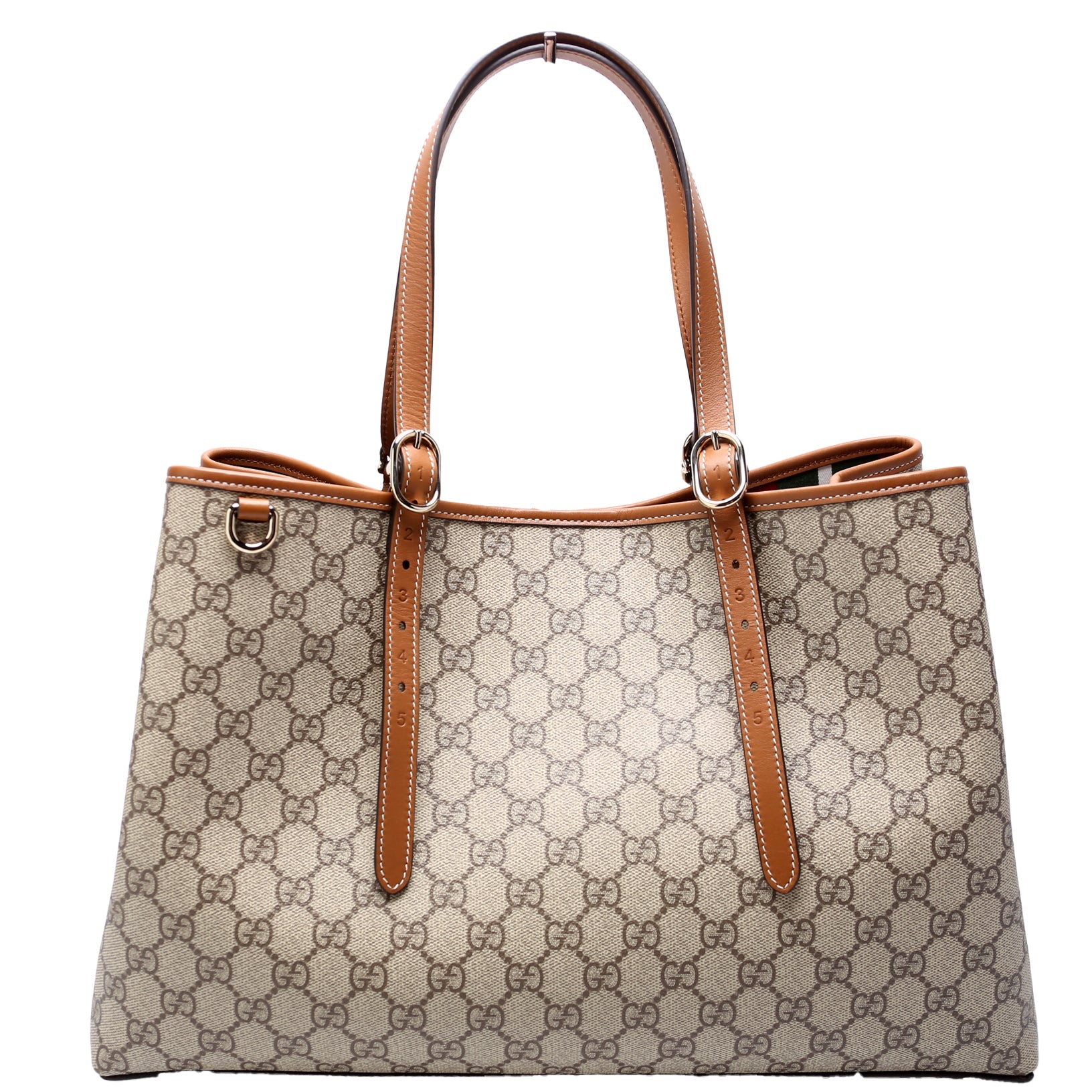 815213 GG Supreme Emblem Tote Bag Medium Brown