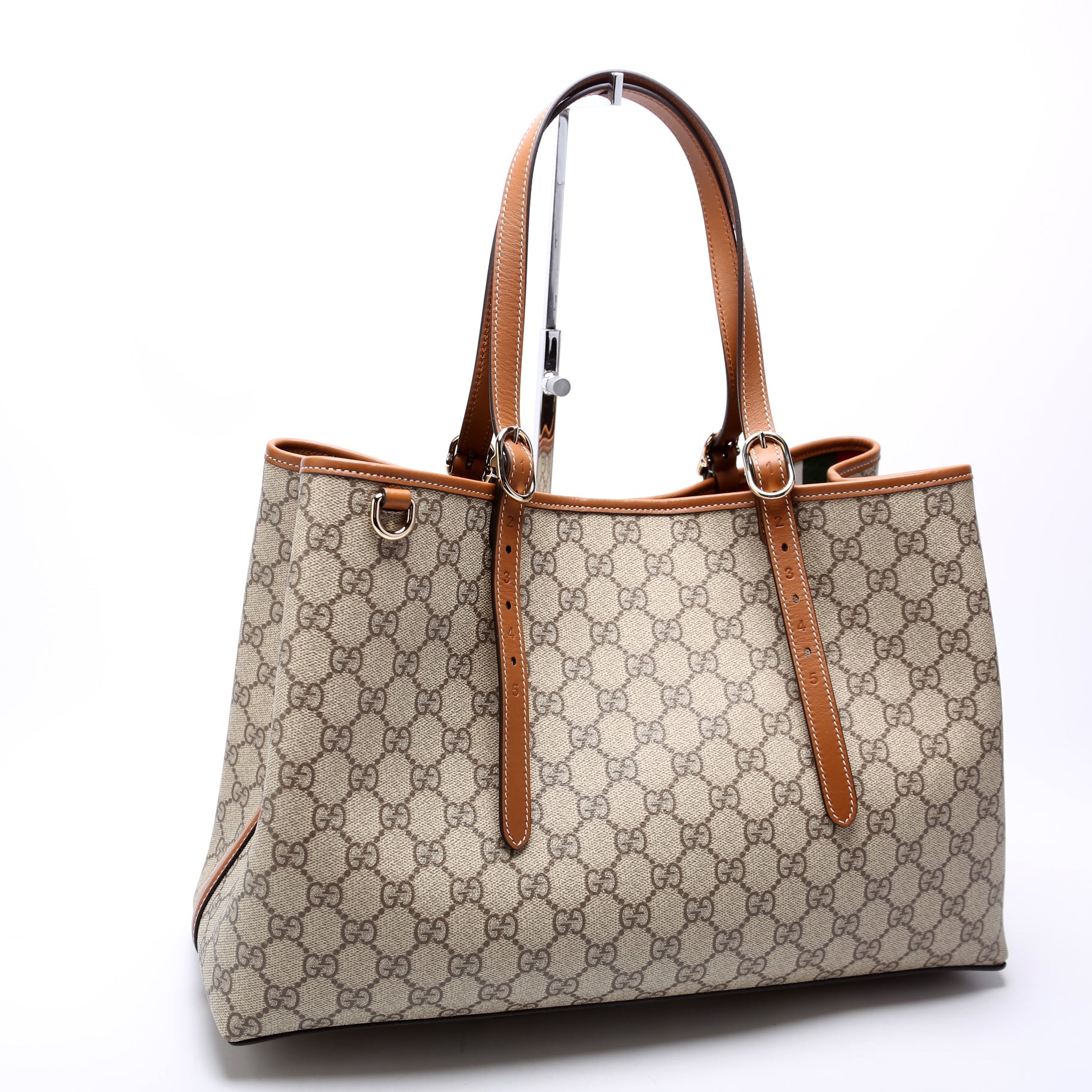 815213 GG Supreme Emblem Tote Bag Medium Brown