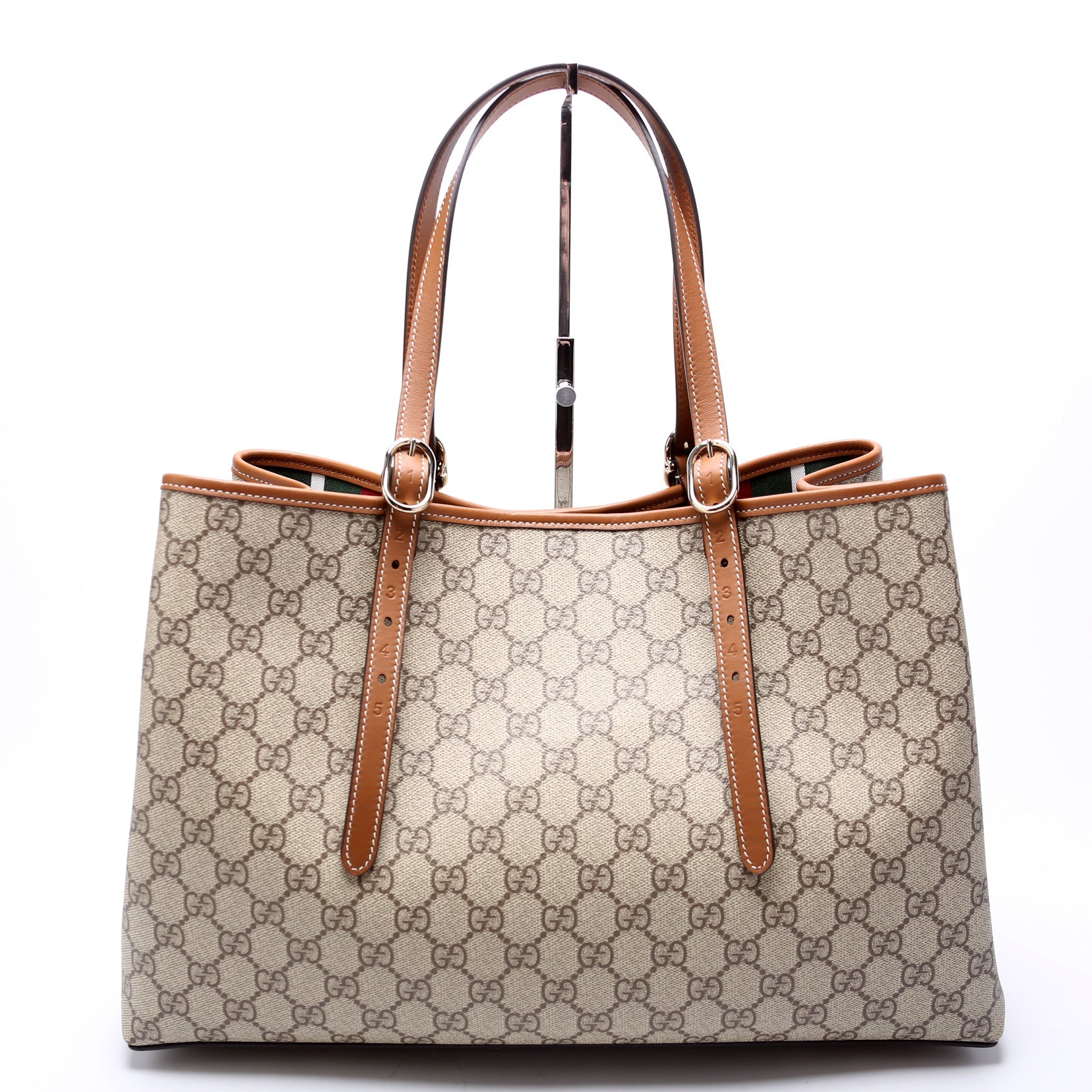 815213 GG Supreme Emblem Tote Bag Medium Brown