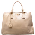 Saffiano Lux Large Tote Beige