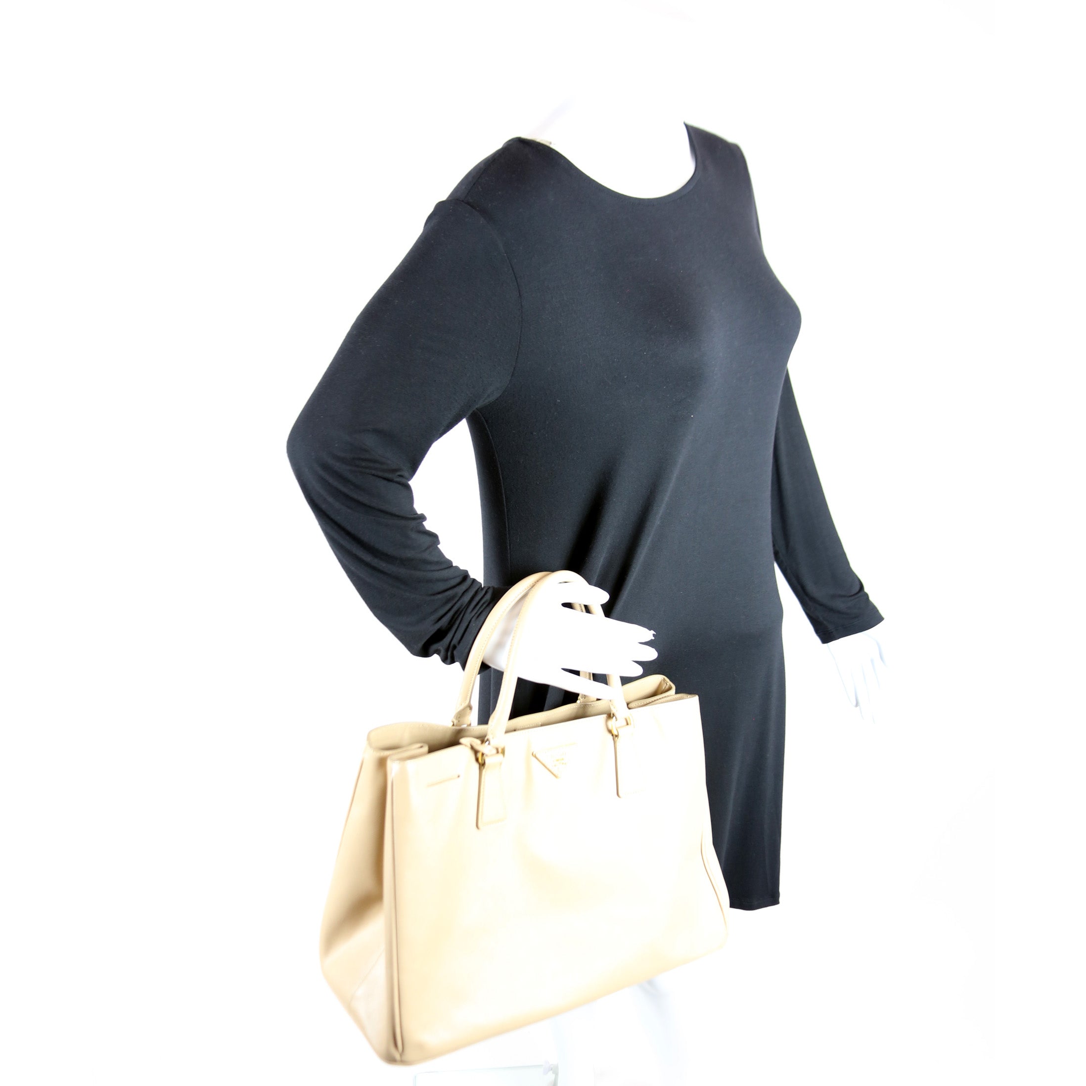 Saffiano Lux Large Tote Beige