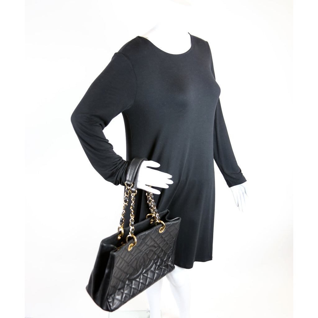 Grand Shopping Tote Caviar