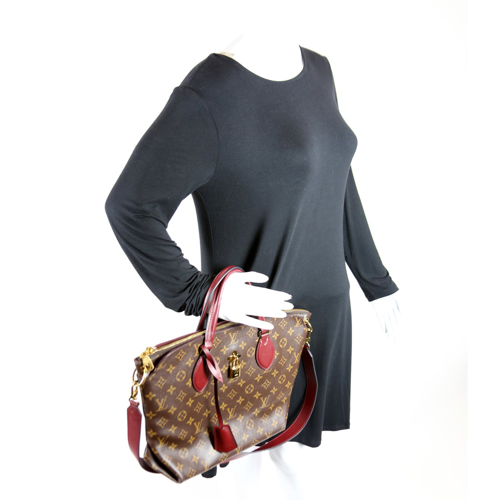 Flower Zipped Tote MM Monogram Berry