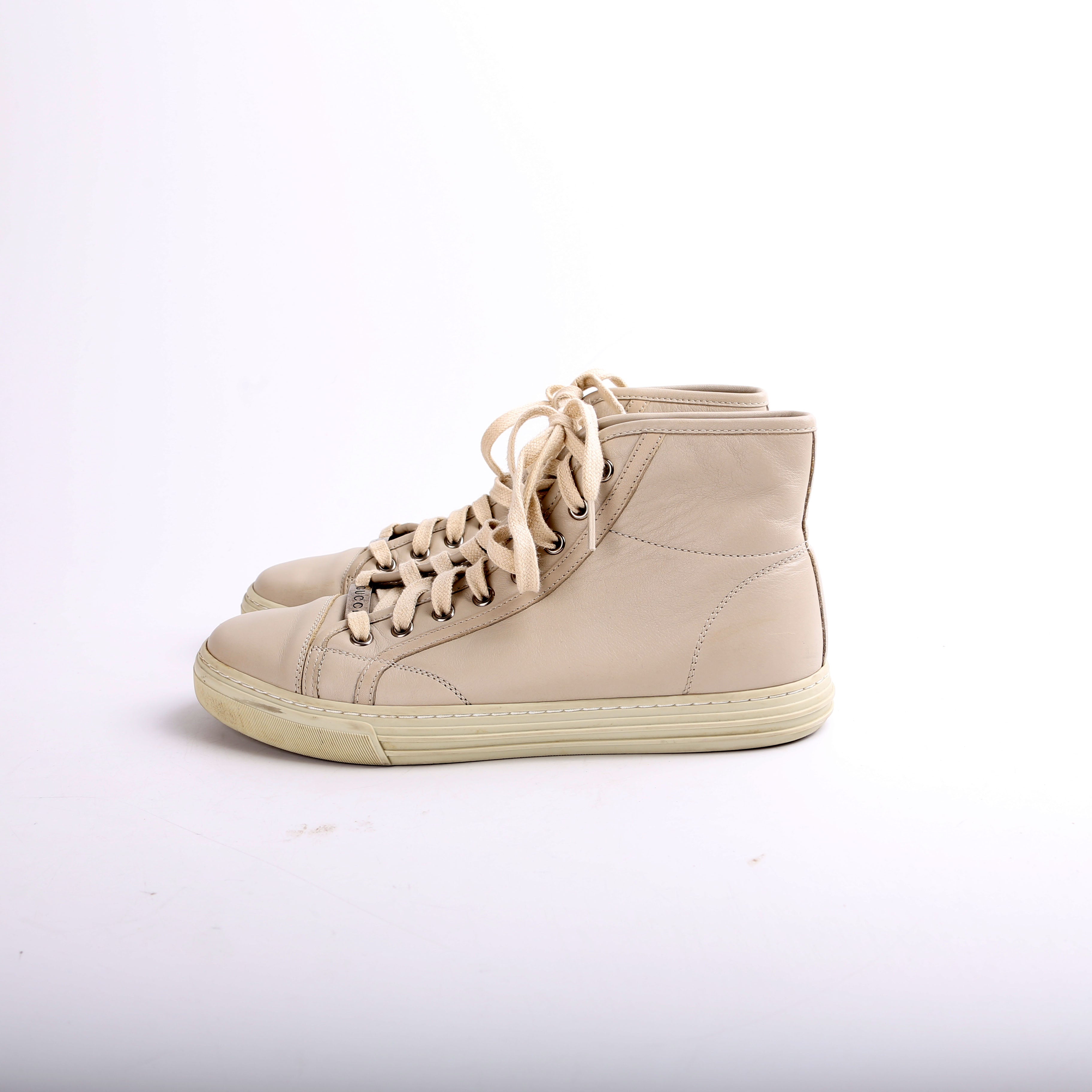 Gucci Leather High Top Sneakers Men Size 5.5 (37.5)