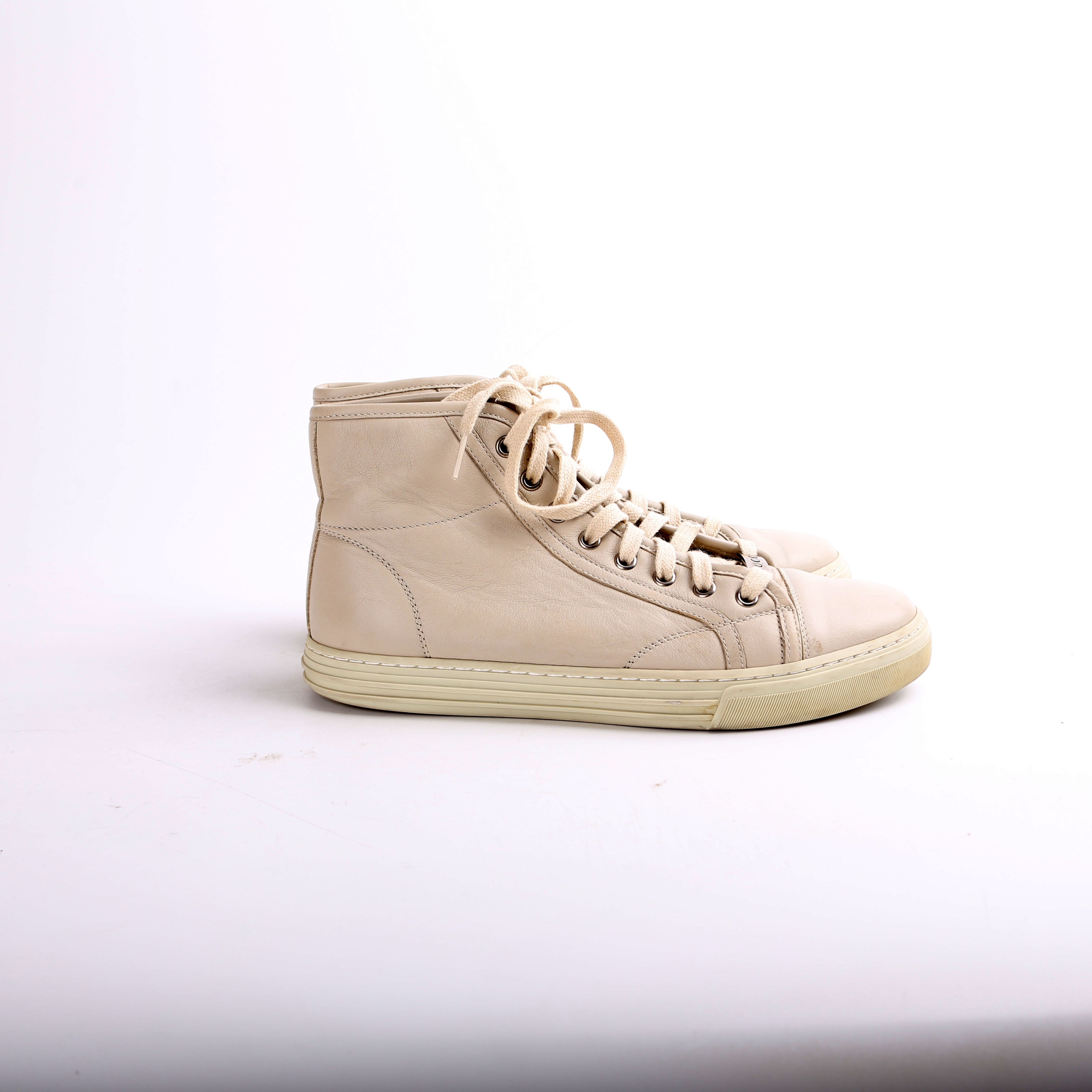 Gucci Leather High Top Sneakers Men Size 5.5 (37.5)