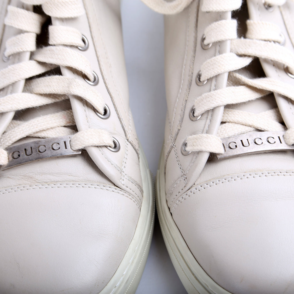 Gucci Leather High Top Sneakers Men Size 5.5 (37.5)