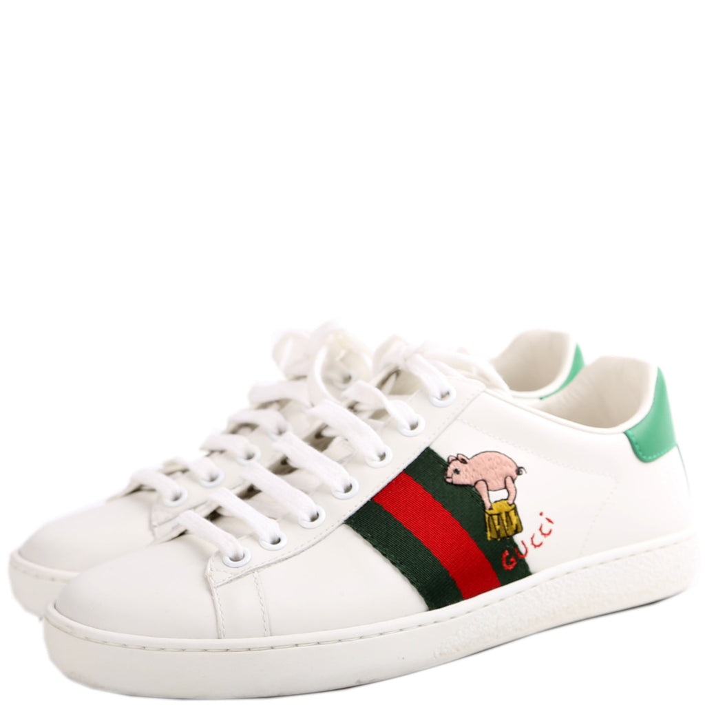Gucci Ace Web Pig/Kitten Sneakers Size 34.5