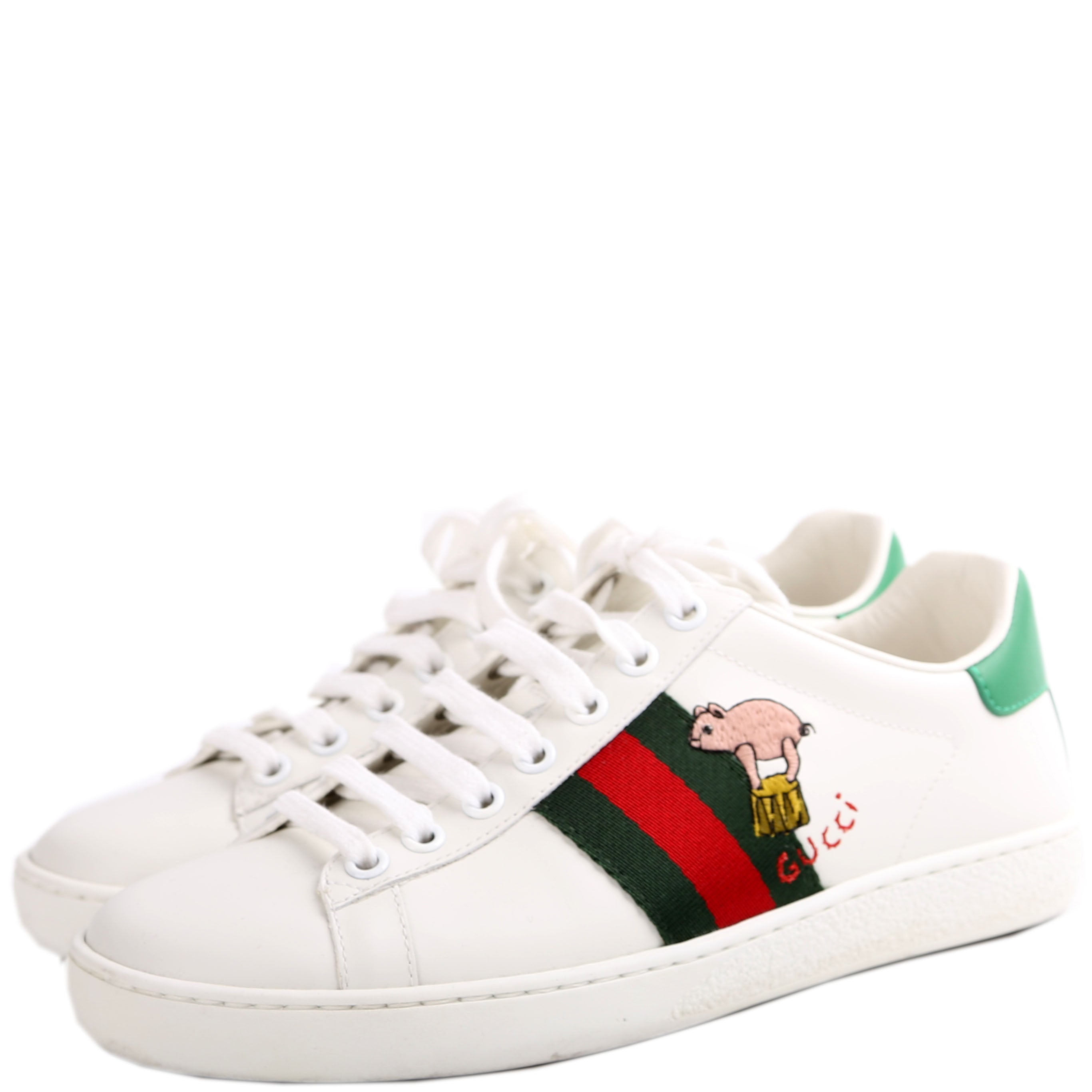 Gucci Ace Web Pig/Kitten Sneakers Size 34.5
