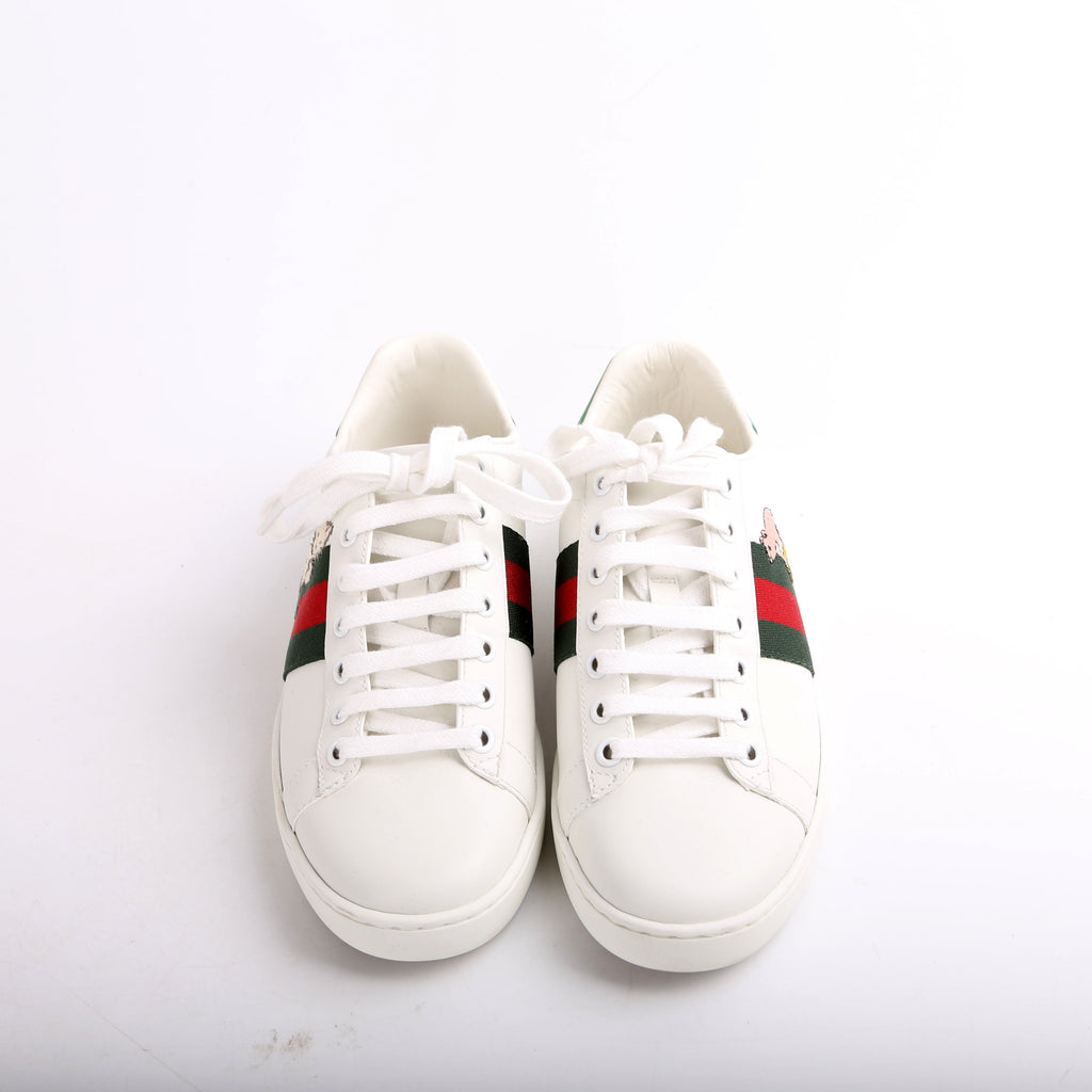 Gucci Ace Web Pig/Kitten Sneakers Size 34.5