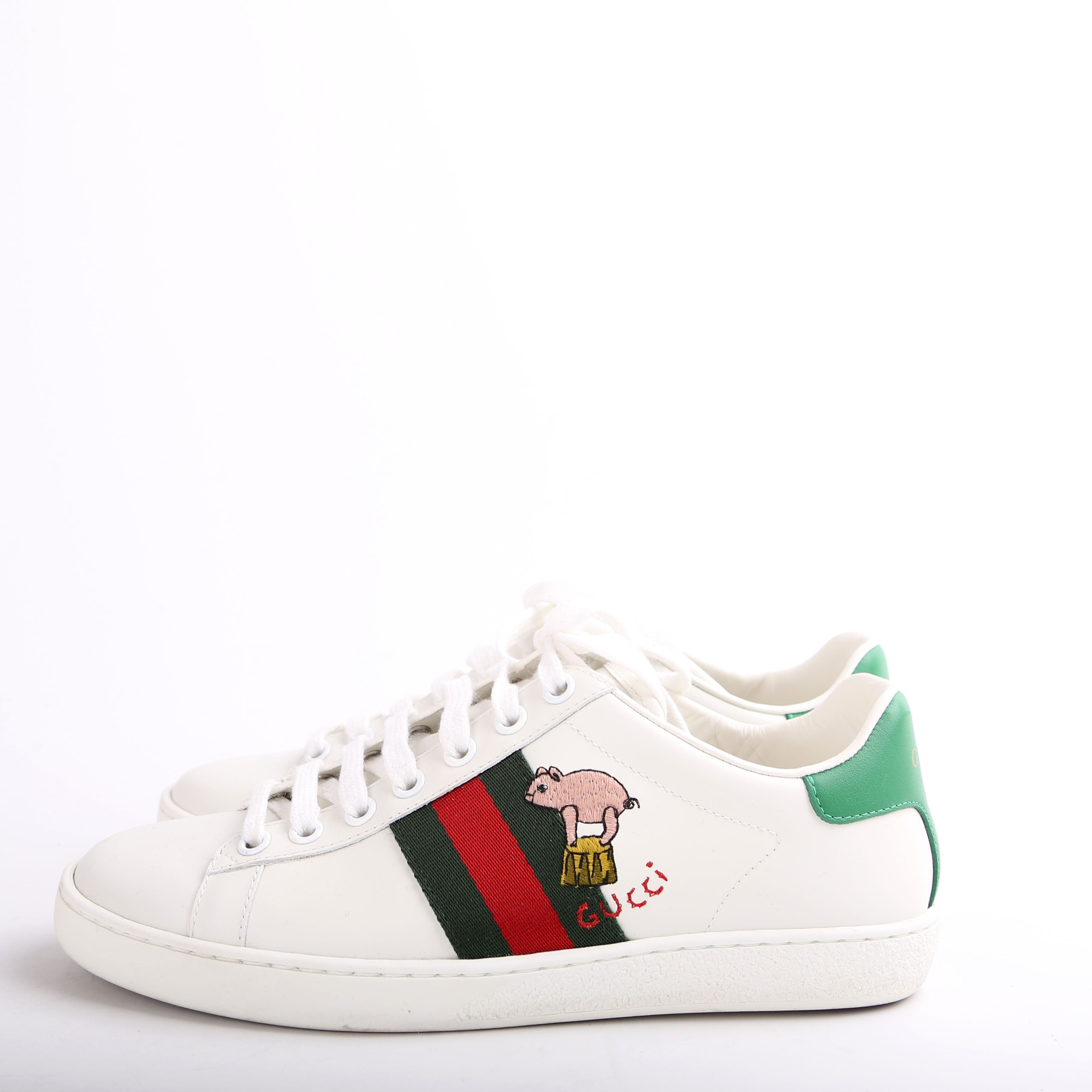 Gucci Ace Web Pig/Kitten Sneakers Size 34.5