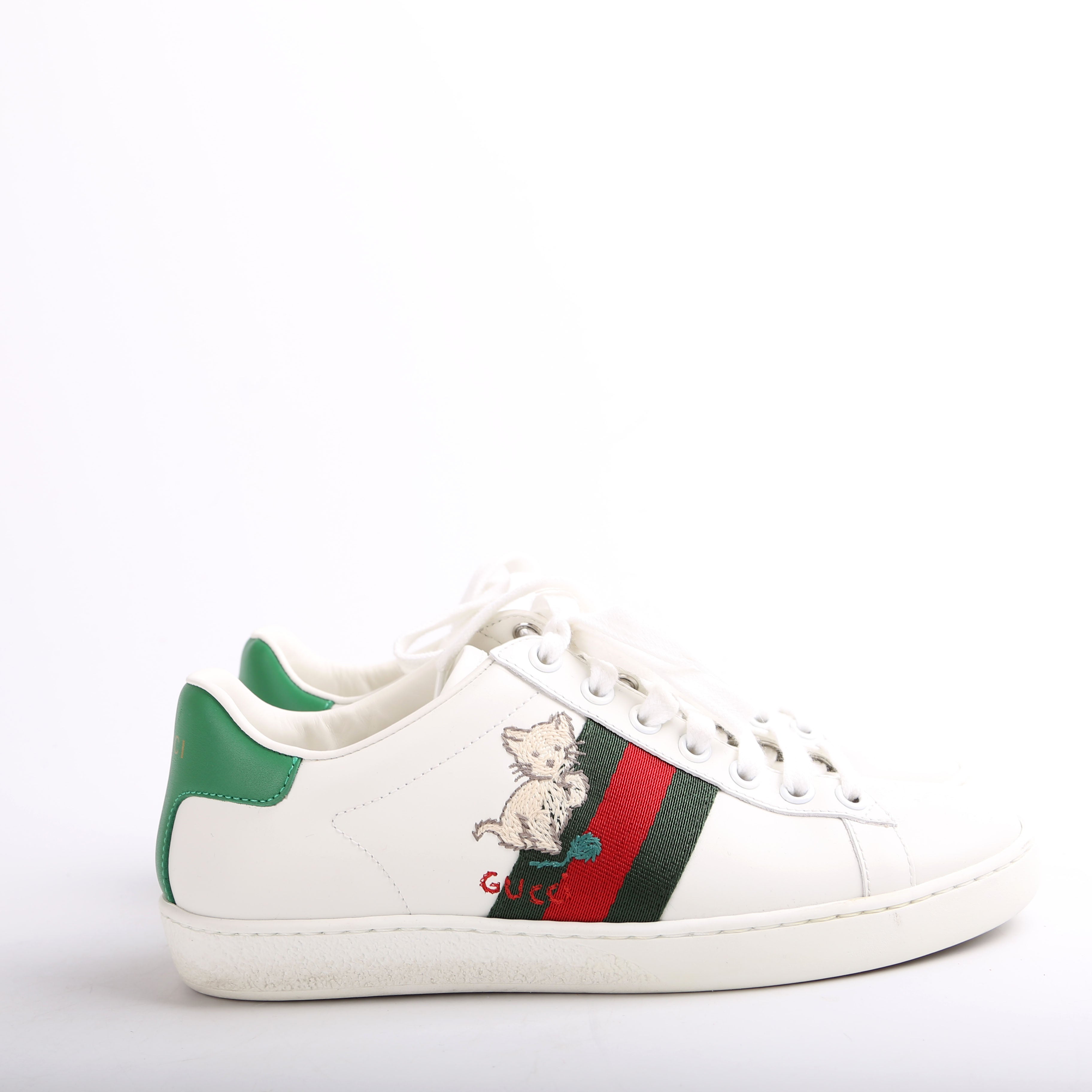 Gucci Ace Web Pig/Kitten Sneakers Size 34.5