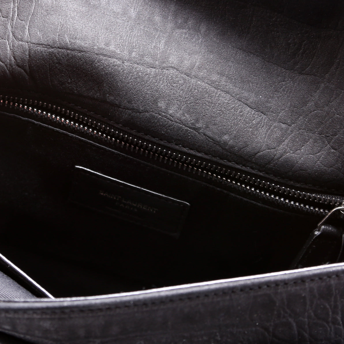 Crocodile Embossed Nubuck Niki Medium Satchel Black