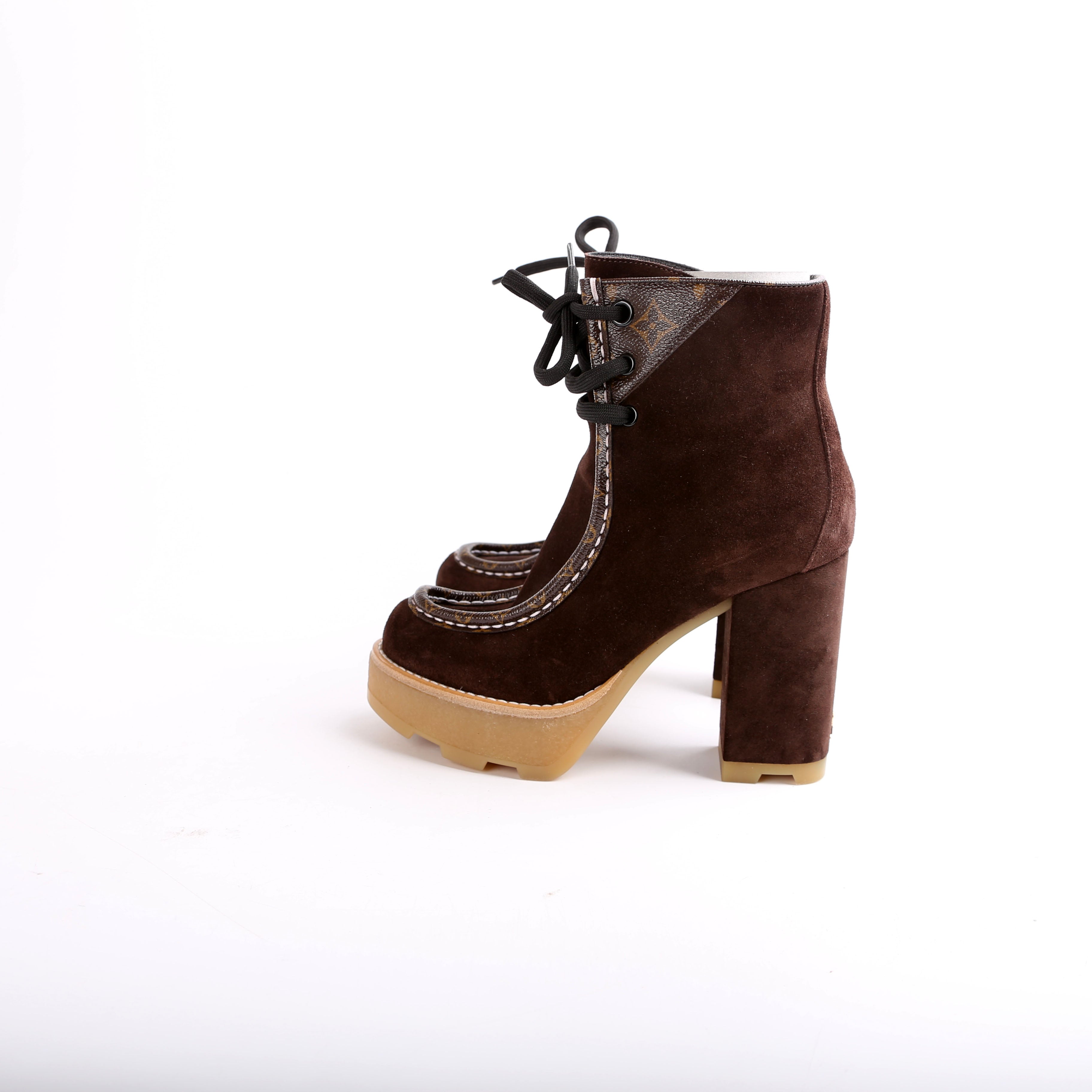 Suede Mono Ankle Boots Size 36.5