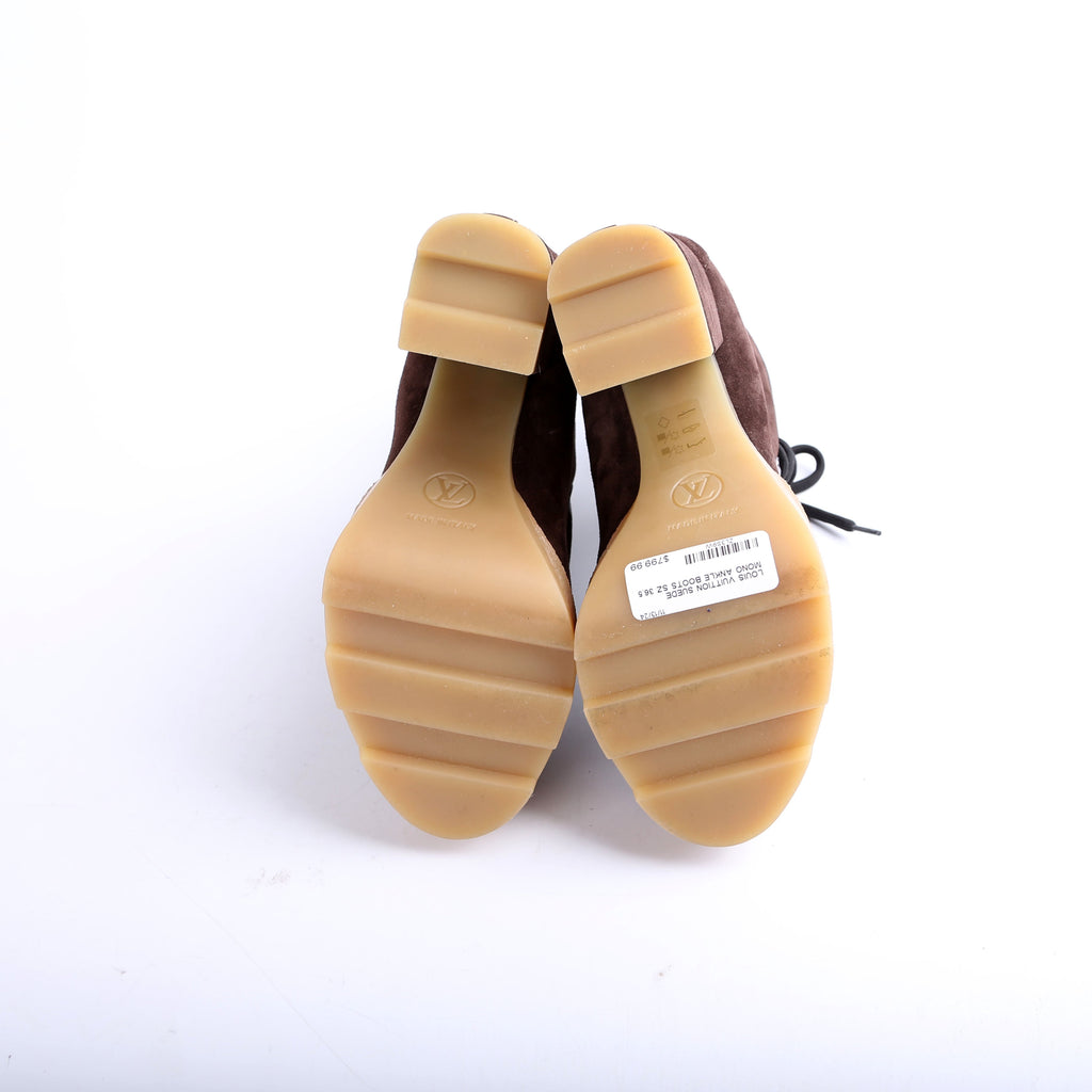 Suede Mono Ankle Boots Size 36.5