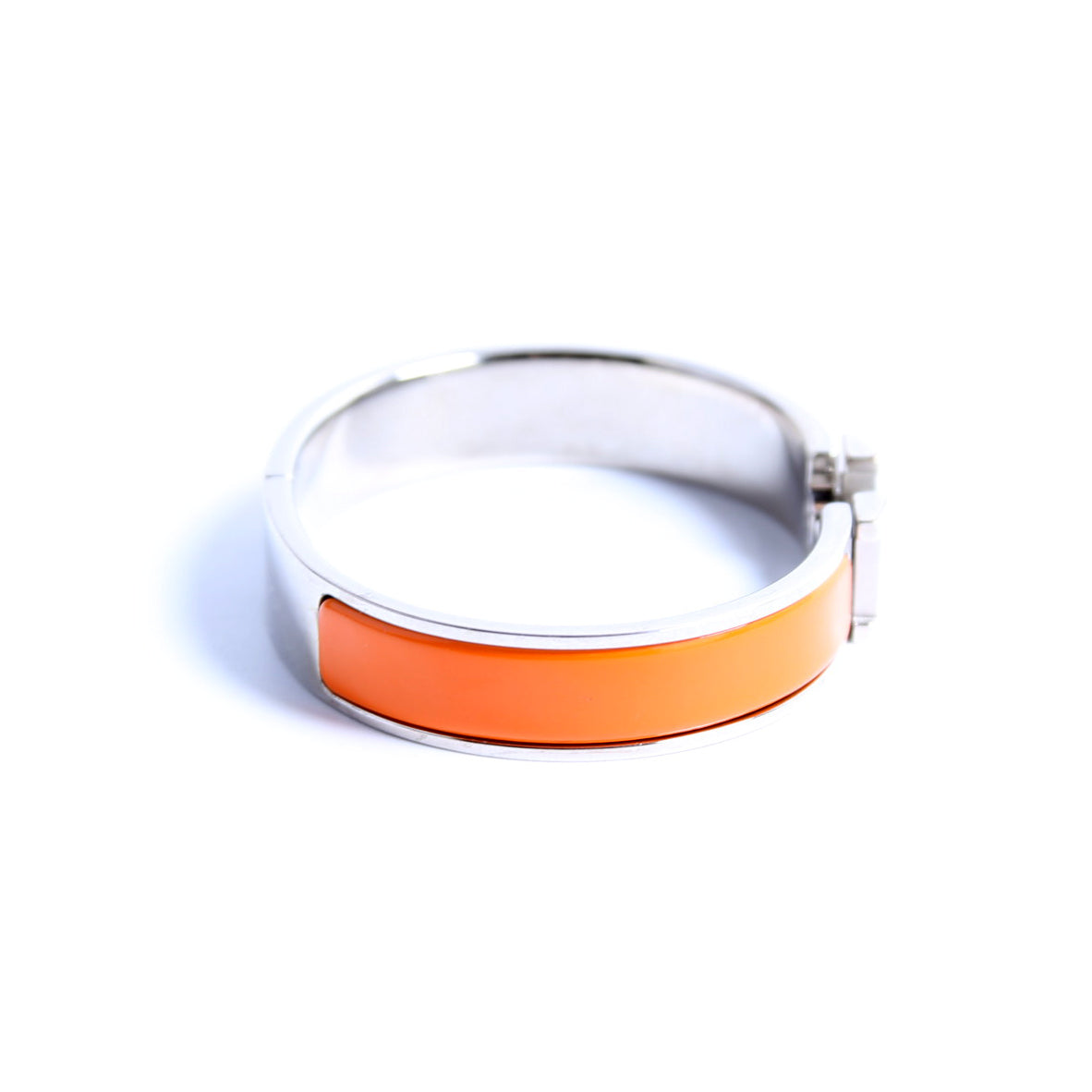 Hermes Clic Clac Narrow PM Bracelet Silver/Orange