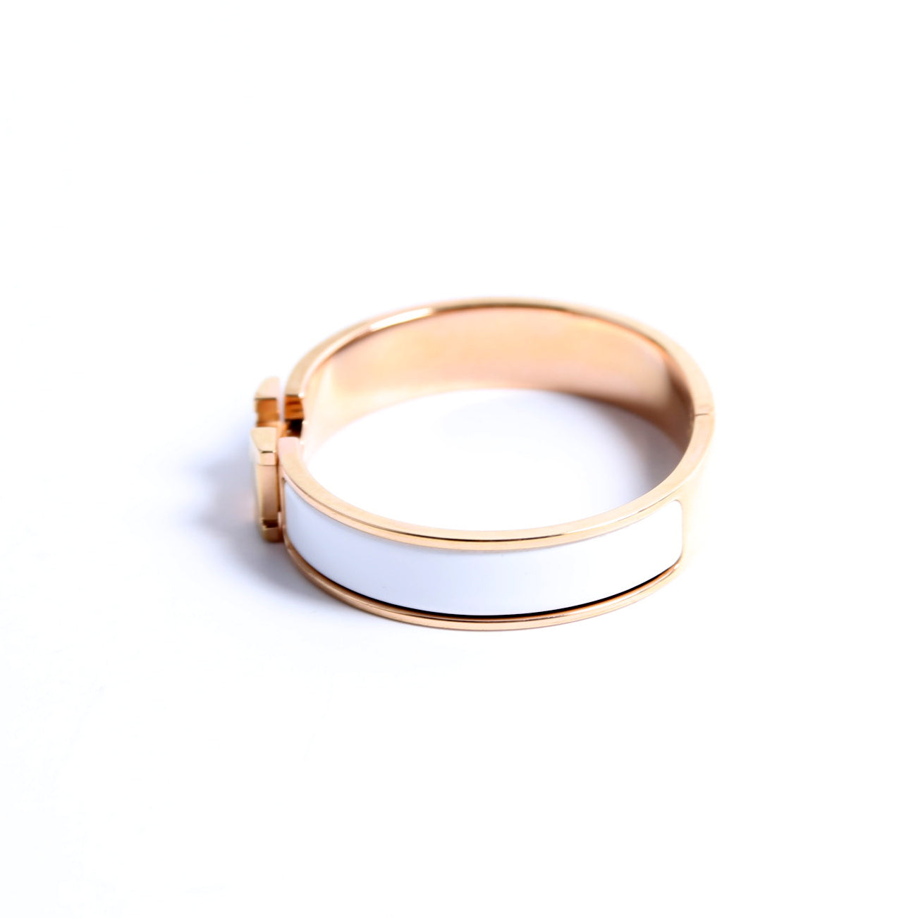 Clic Clac Narrow PM Bracelet Rose Gold/White