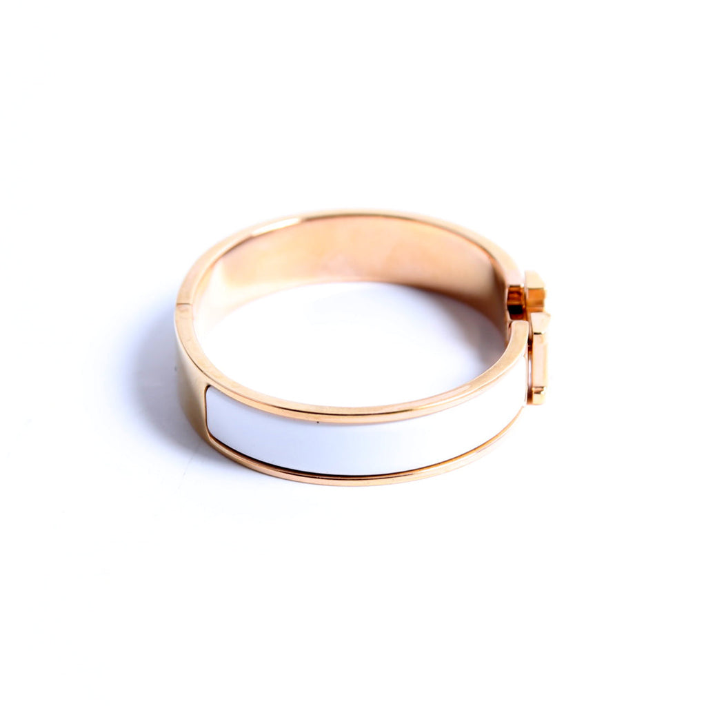 Clic Clac Narrow PM Bracelet Rose Gold/White