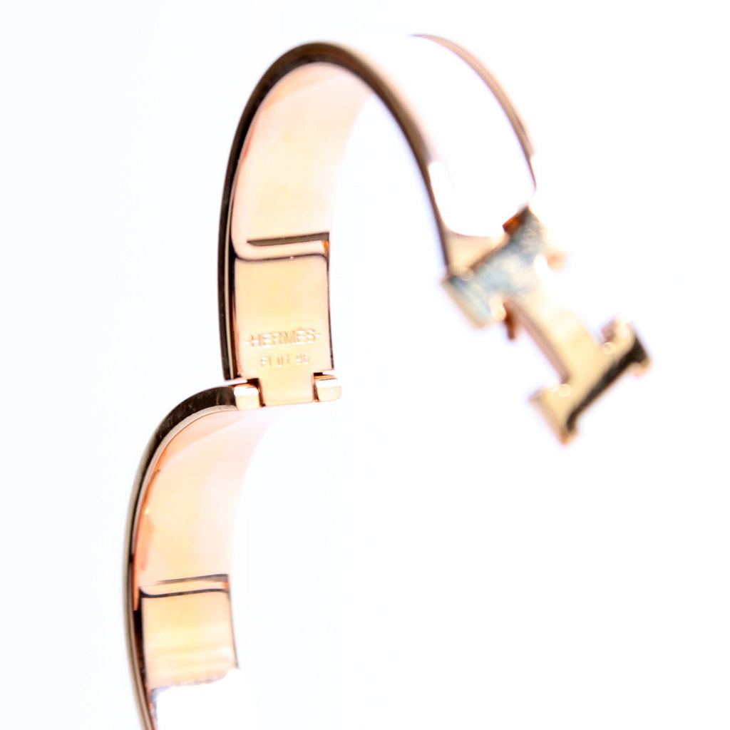 Clic Clac Narrow PM Bracelet Rose Gold/White