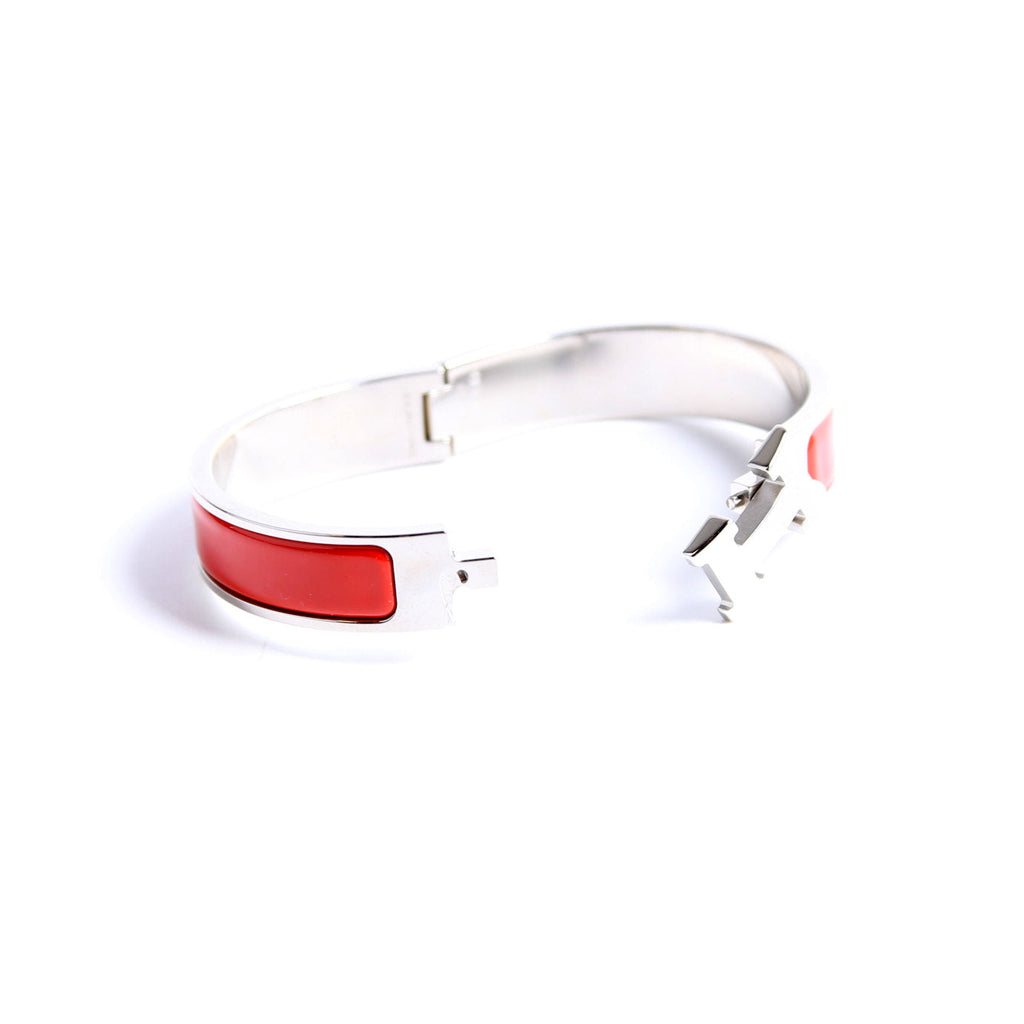 Clic Clac Narrow PM Bracelet Silver/Red
