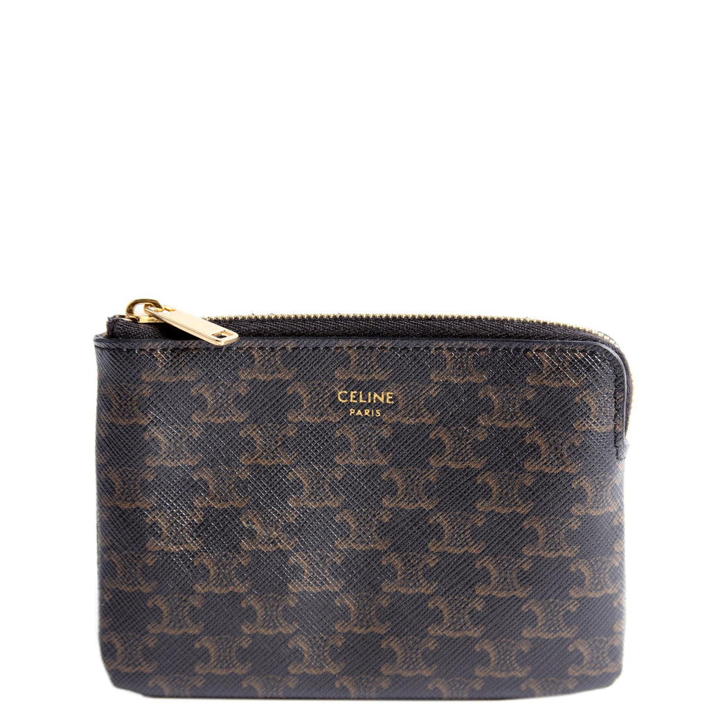 Coin Card Pouch Triomphe Canvas Brown