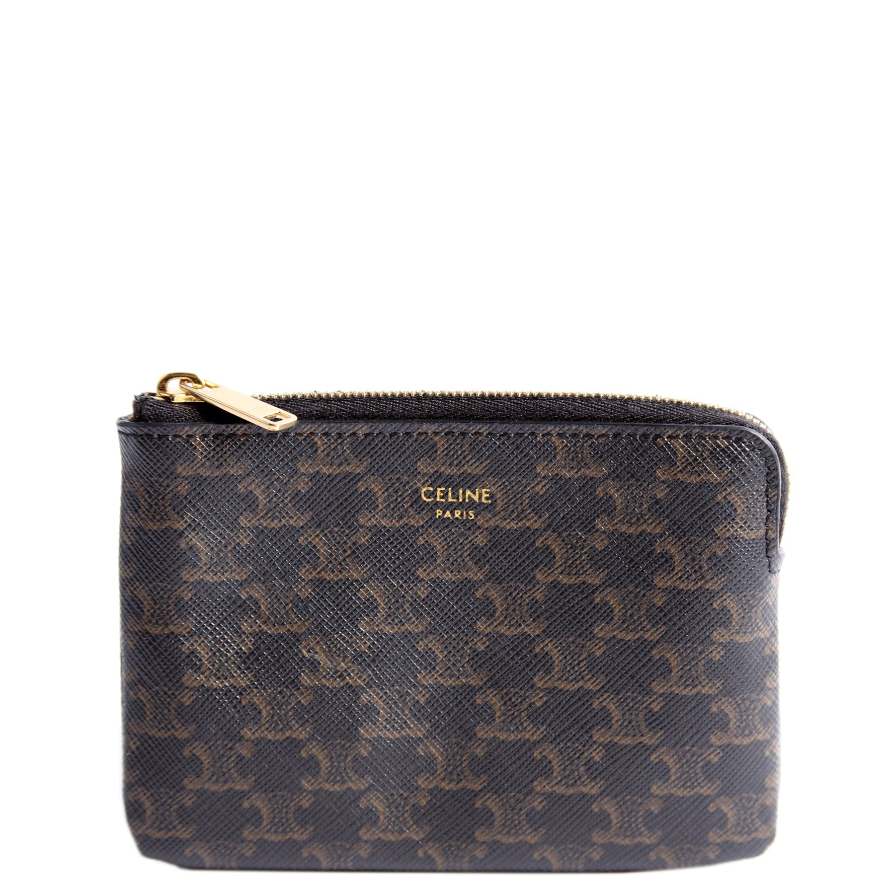 Coin Card Pouch Triomphe Canvas Brown