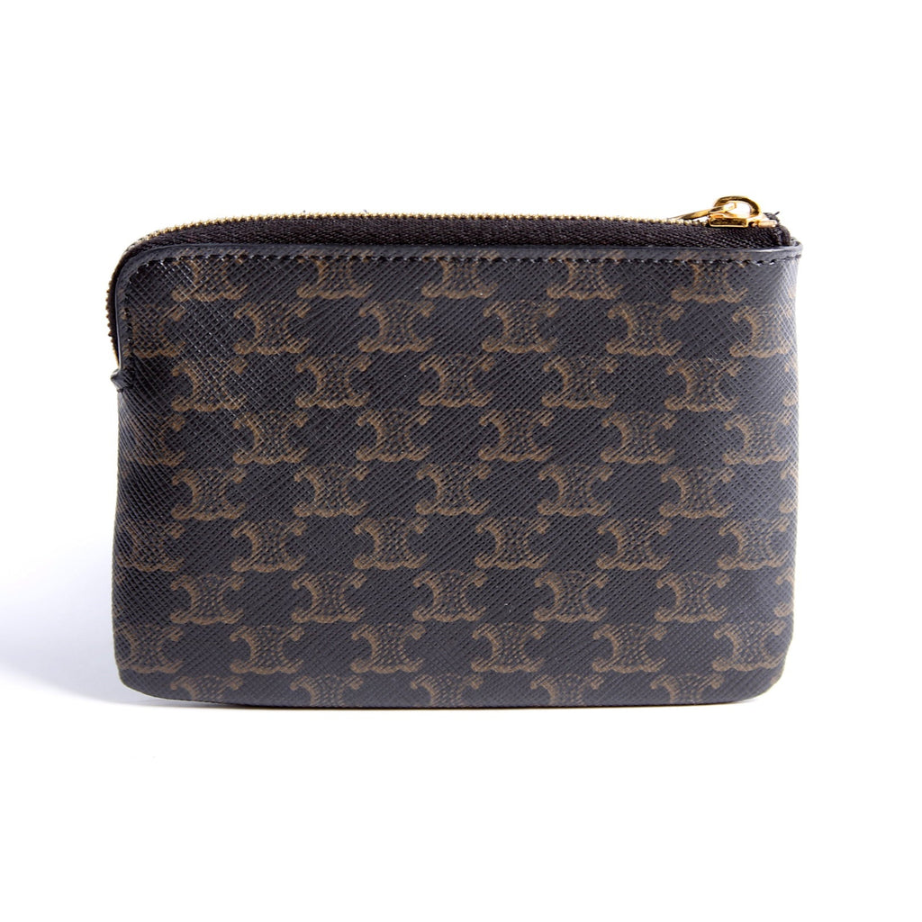Coin Card Pouch Triomphe Canvas Brown