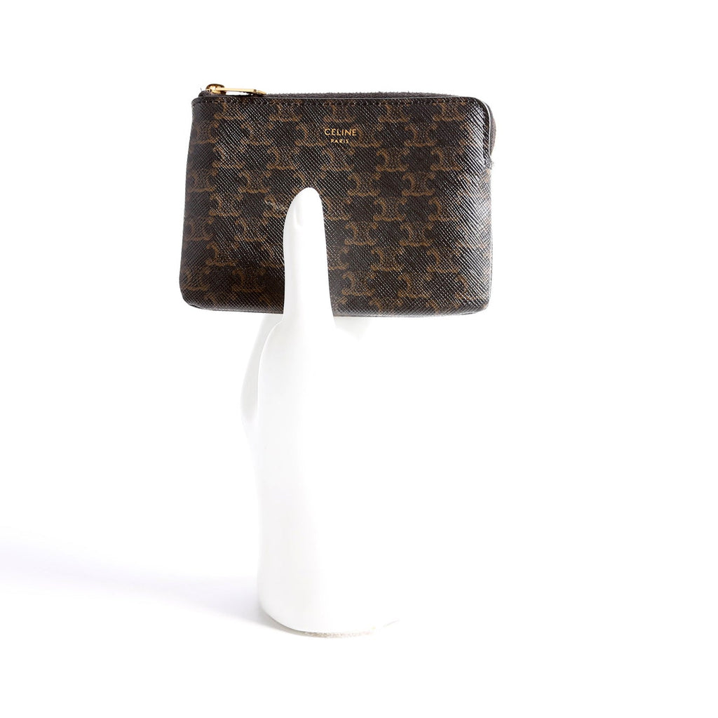 Coin Card Pouch Triomphe Canvas Brown