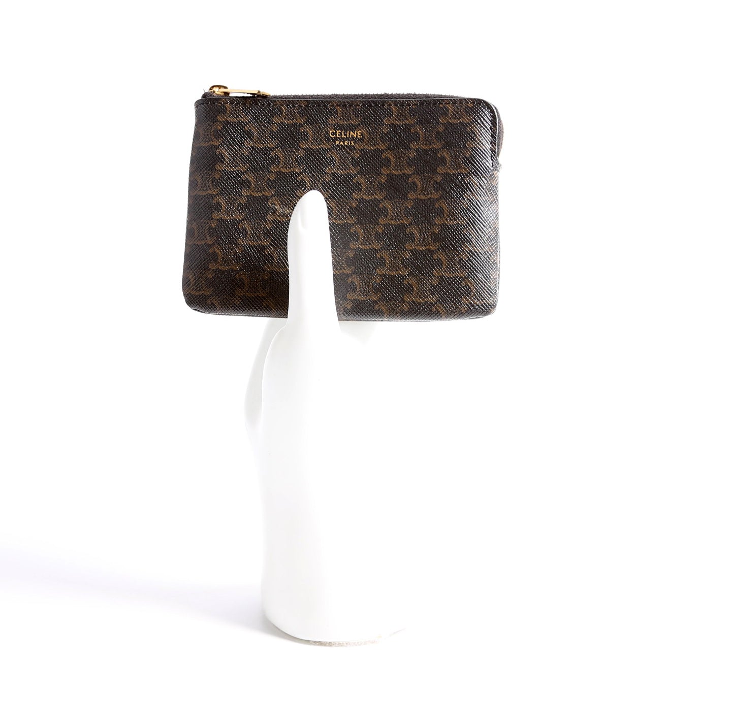 Coin Card Pouch Triomphe Canvas Brown