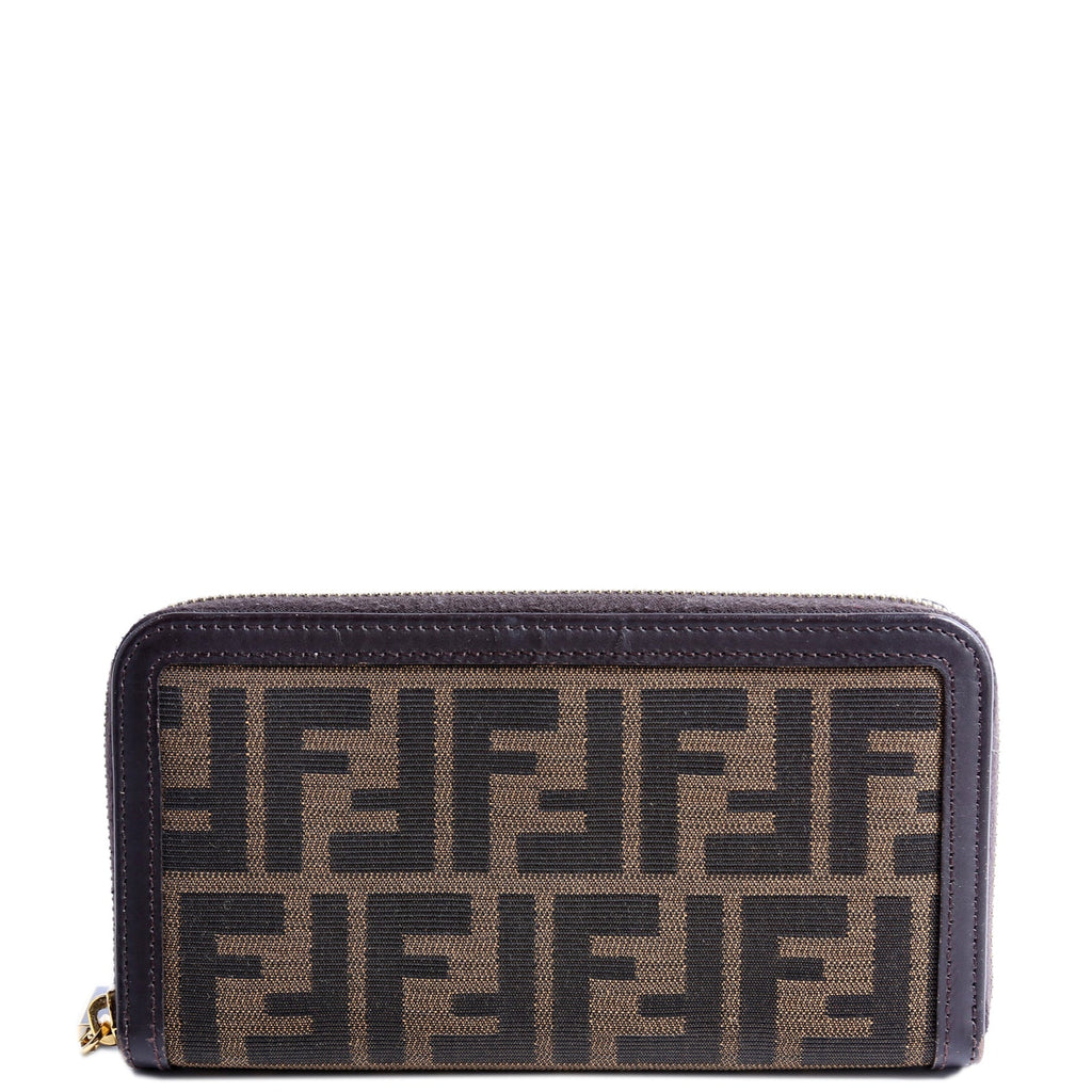 8M0299 Zucca Fabric Zip Around Wallet Brown