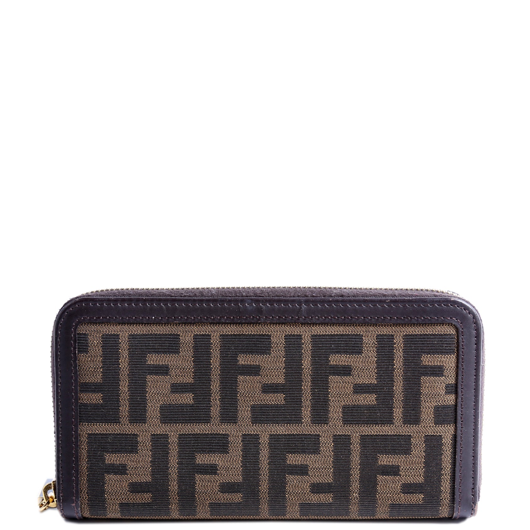 8M0299 Zucca Fabric Zip Around Wallet Brown
