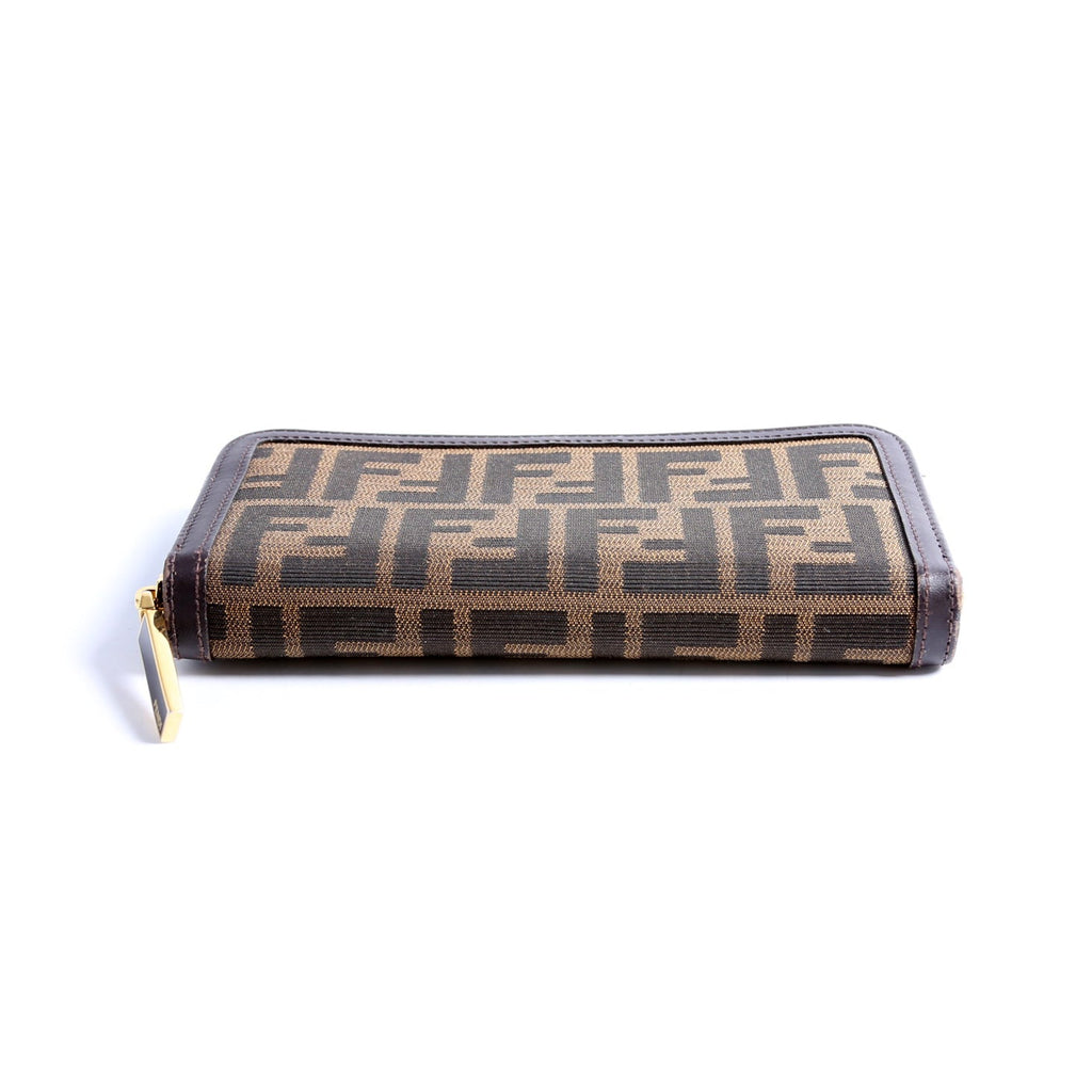 8M0299 Zucca Fabric Zip Around Wallet Brown