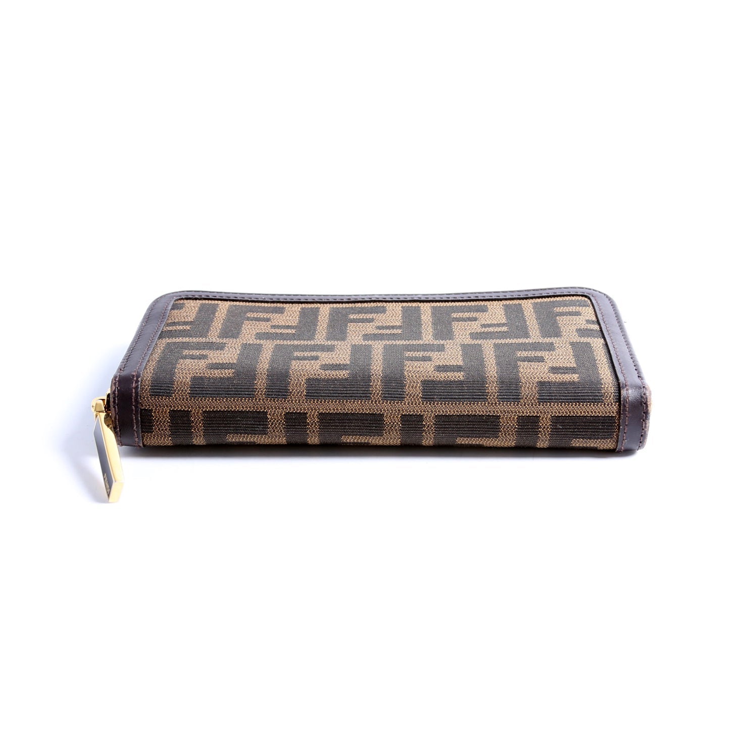 8M0299 Zucca Fabric Zip Around Wallet Brown