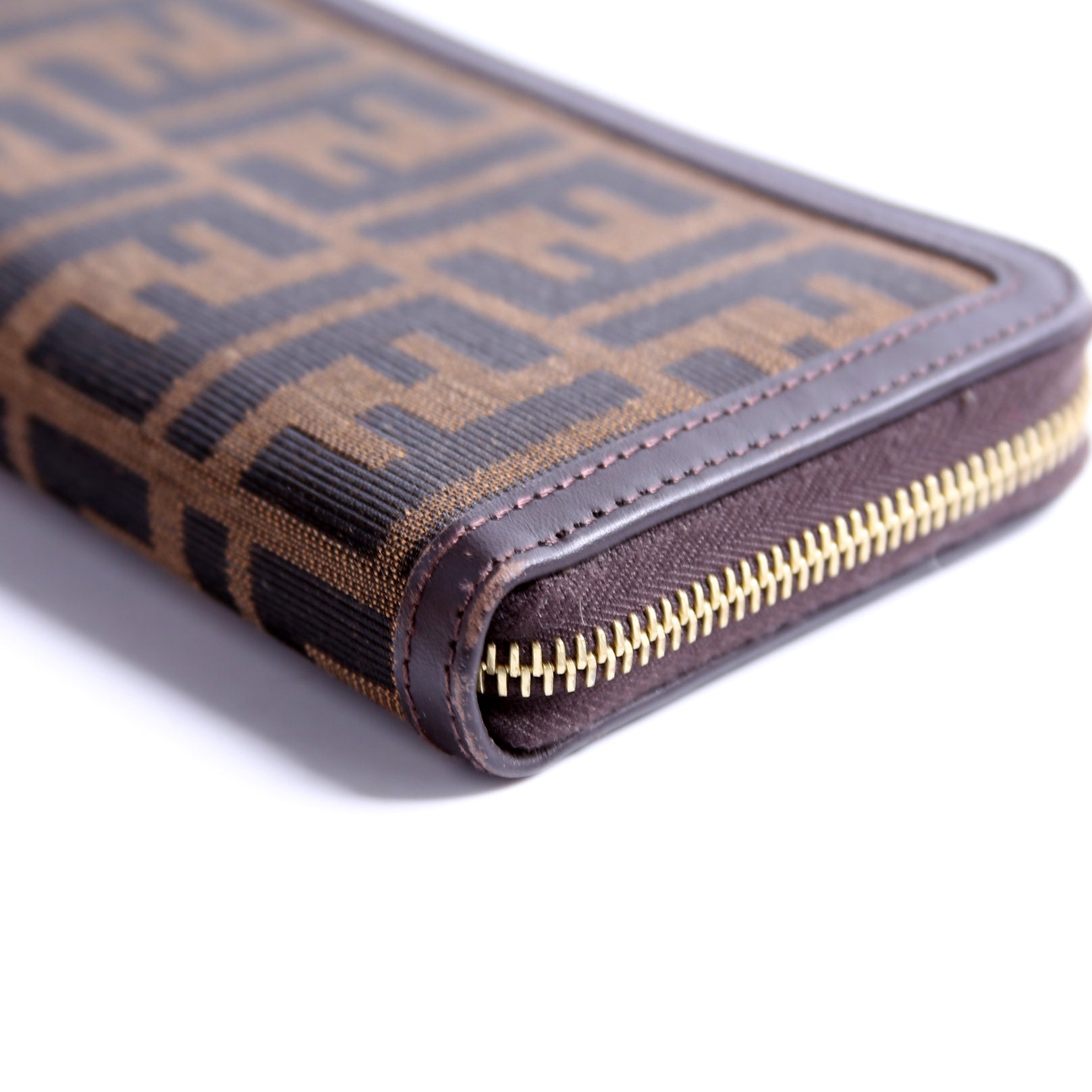 8M0299 Zucca Fabric Zip Around Wallet Brown