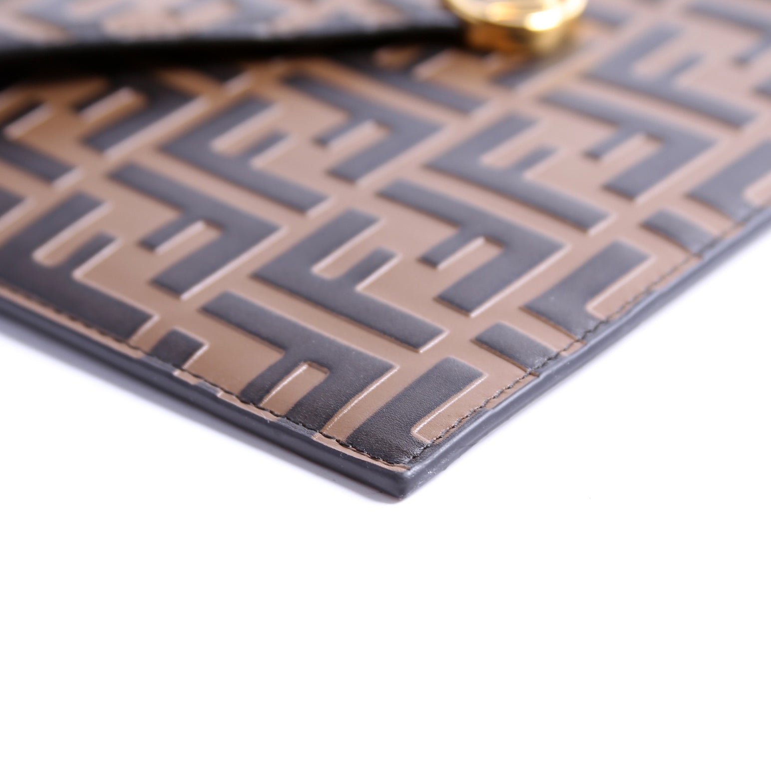 F Is Fendi Zucca Envelope Flat Pouch Brown/Black