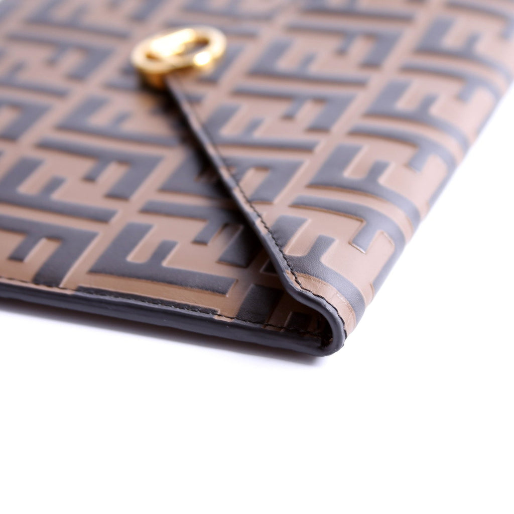 F Is Fendi Zucca Envelope Flat Pouch Brown/Black