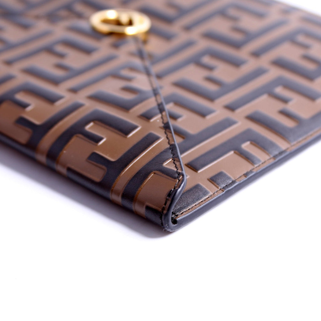 F Is Fendi Zucca Envelope Flat Pouch Brown/Black
