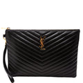 A5 Matelasse Pouch Black