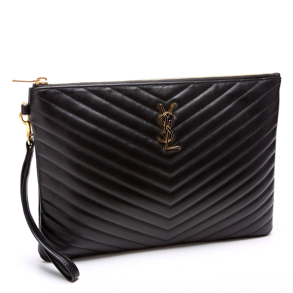A5 Matelasse Pouch Black