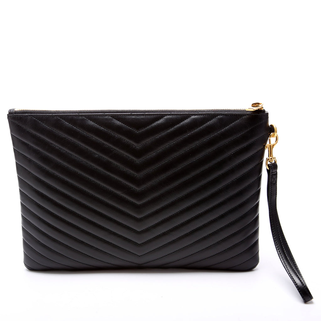 A5 Matelasse Pouch Black