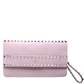 Rockstud Flap Wristlet Clutch Taupe