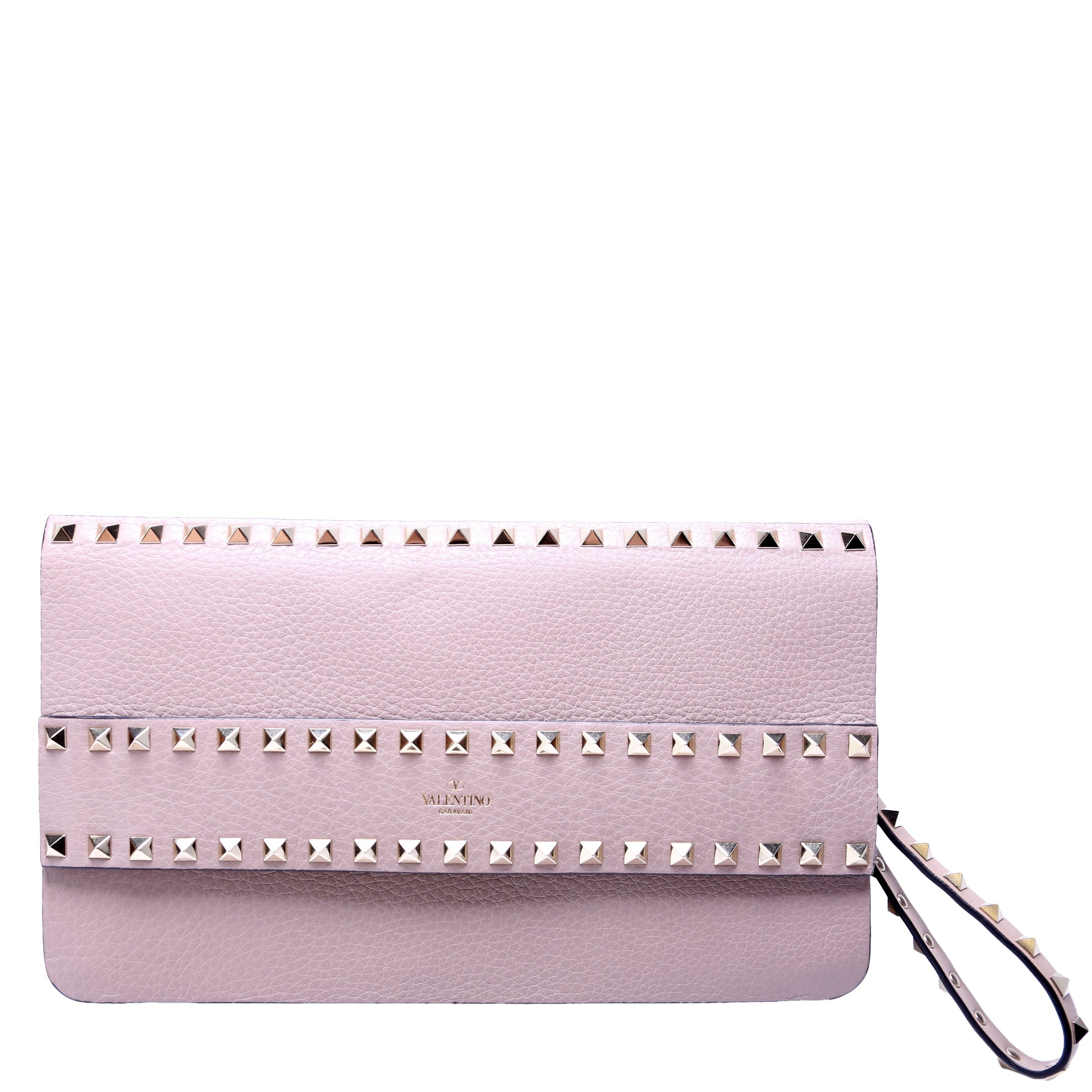Rockstud Flap Wristlet Clutch Taupe