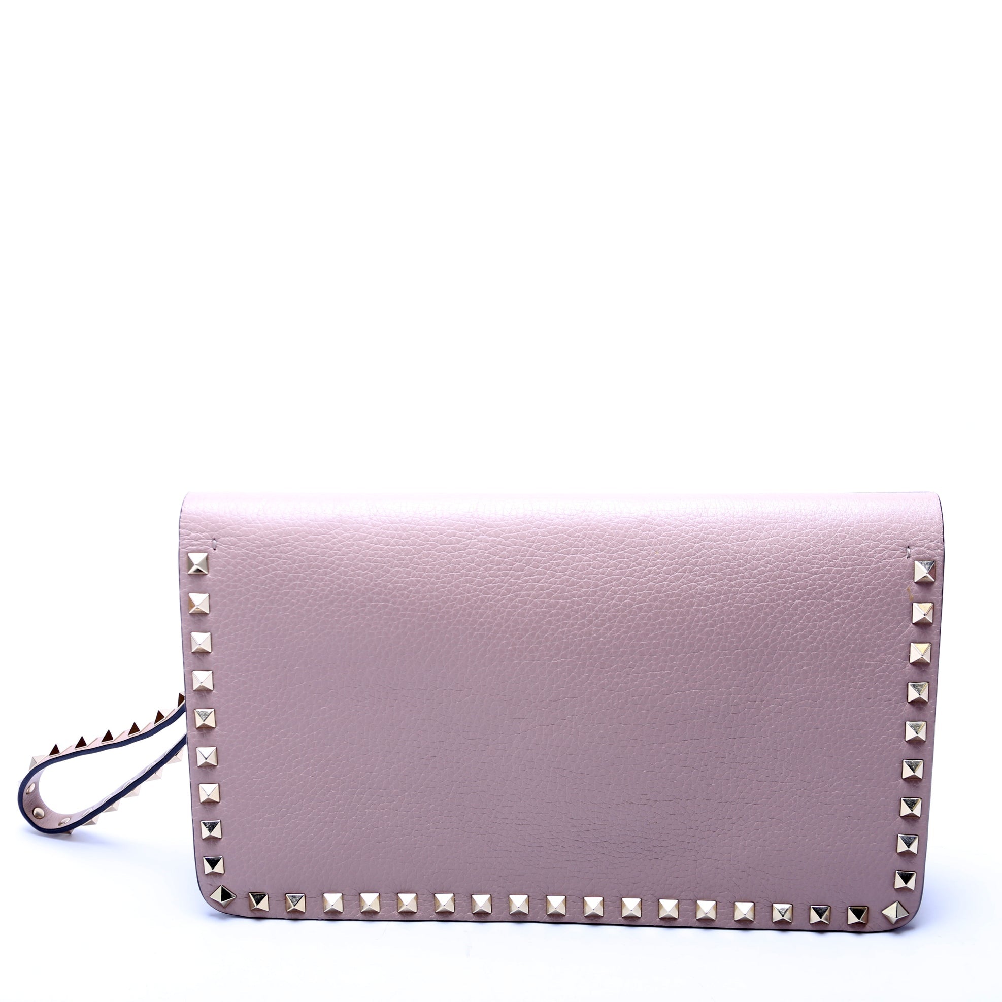 Rockstud Flap Wristlet Clutch Taupe