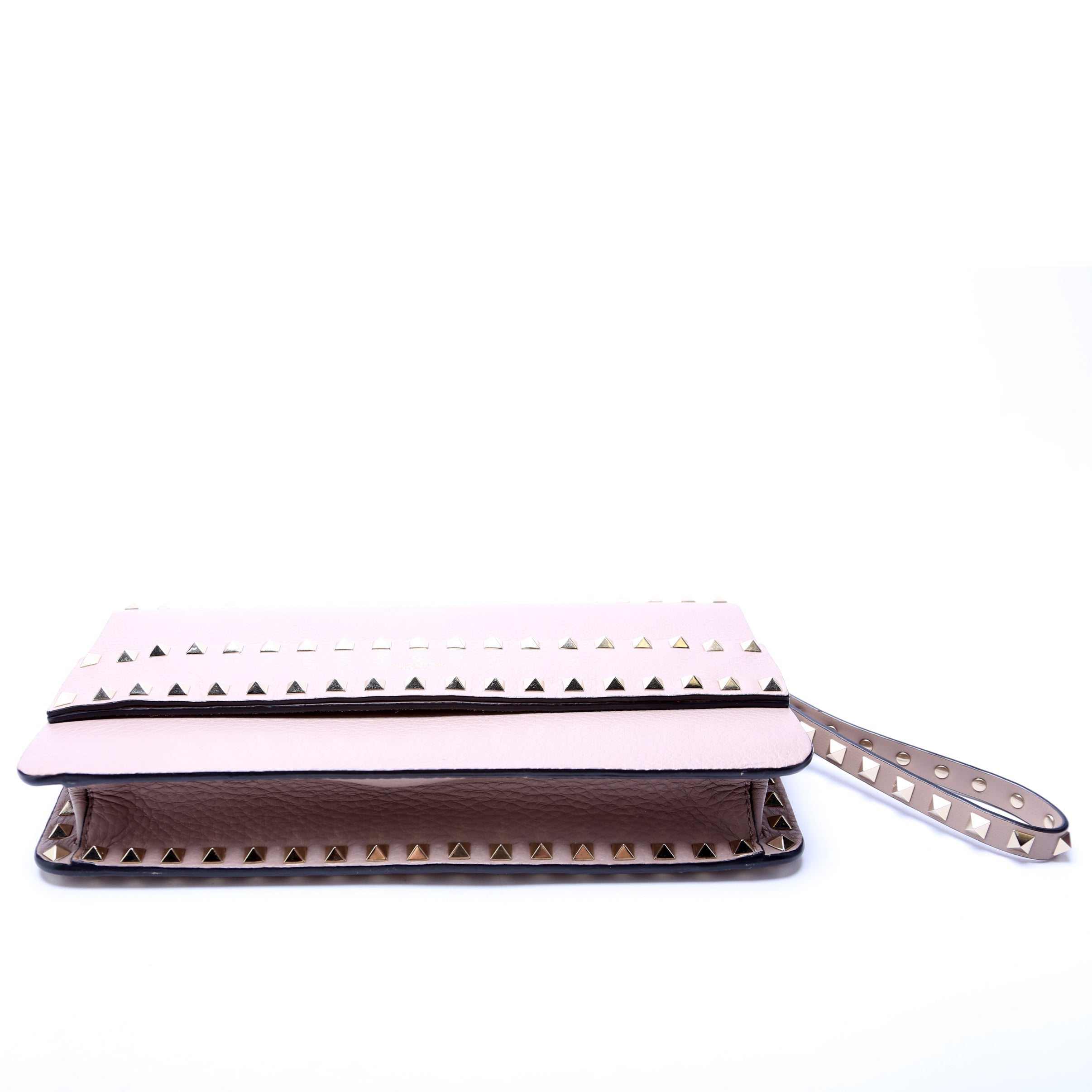Rockstud Flap Wristlet Clutch Taupe