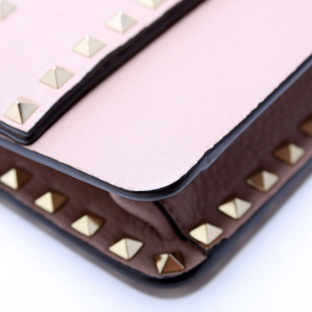 Rockstud Flap Wristlet Clutch Taupe