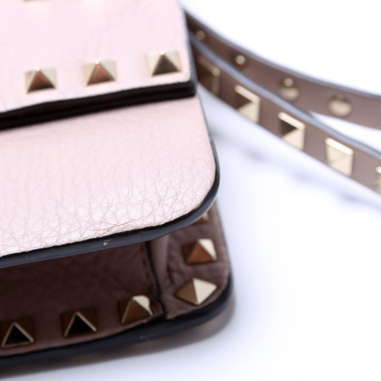 Rockstud Flap Wristlet Clutch Taupe