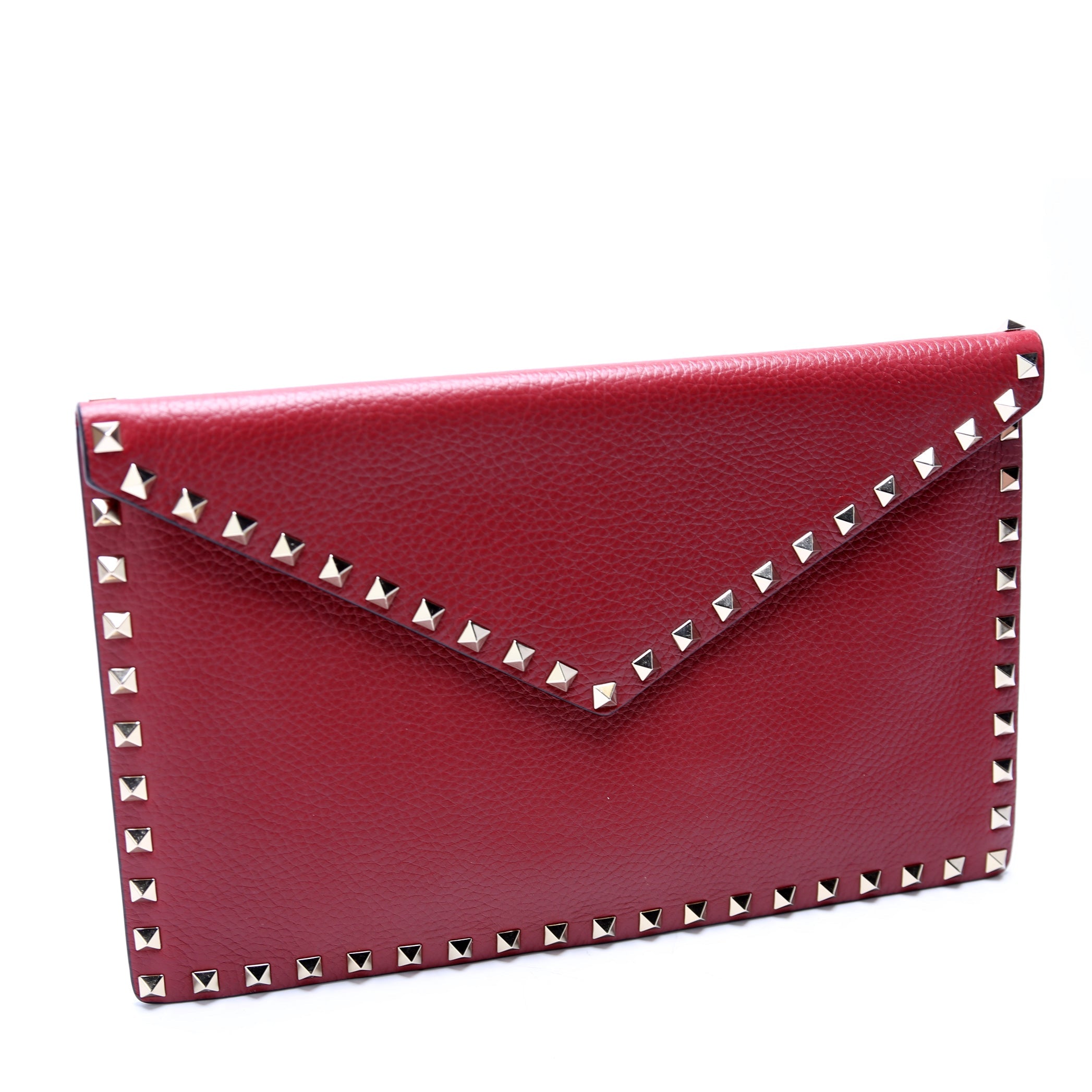 Rockstud Envelope Clutch Burgundy