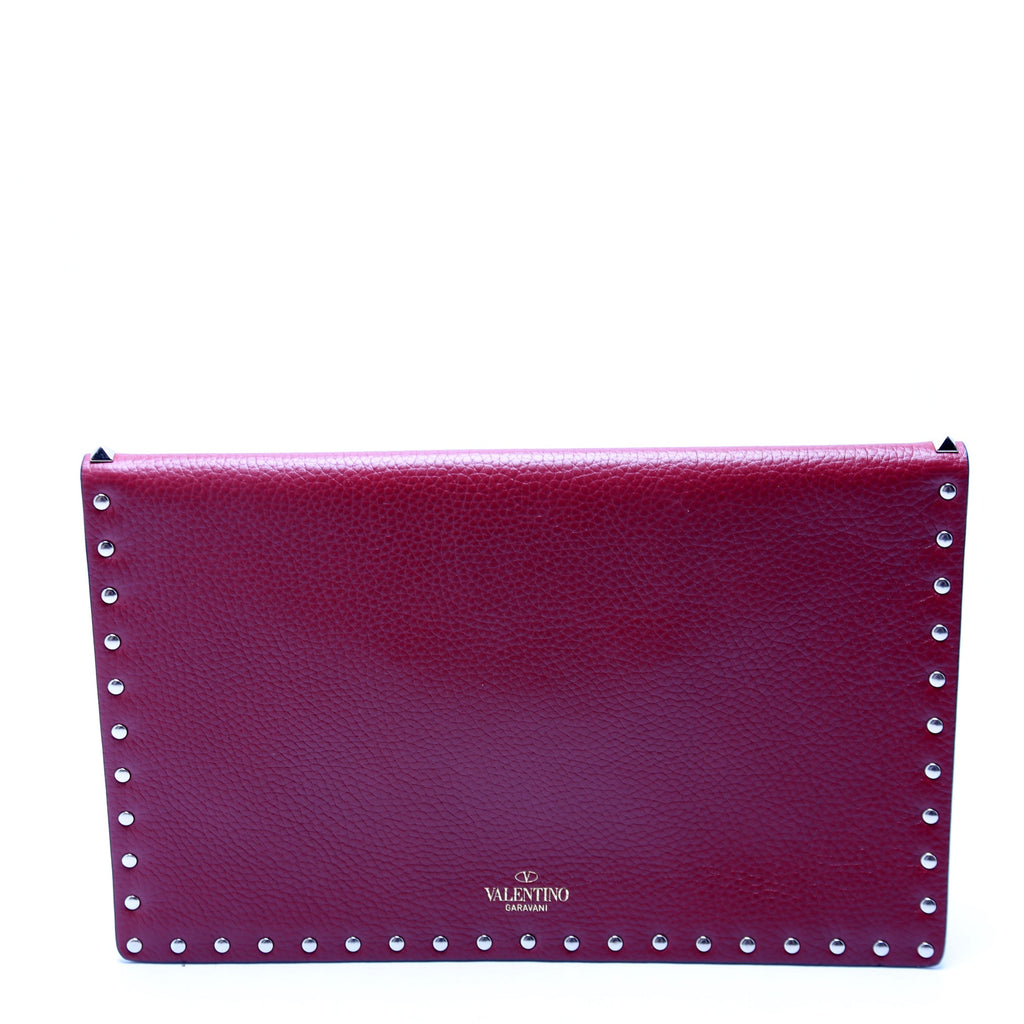 Rockstud Envelope Clutch Burgundy