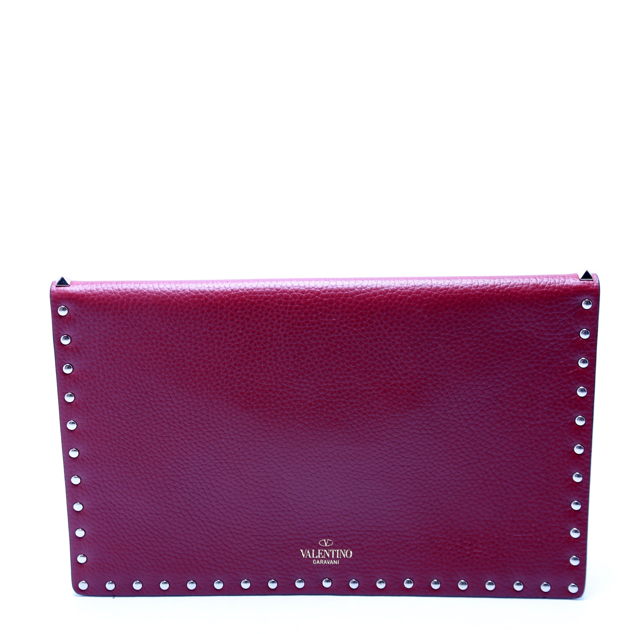 Rockstud Envelope Clutch Burgundy