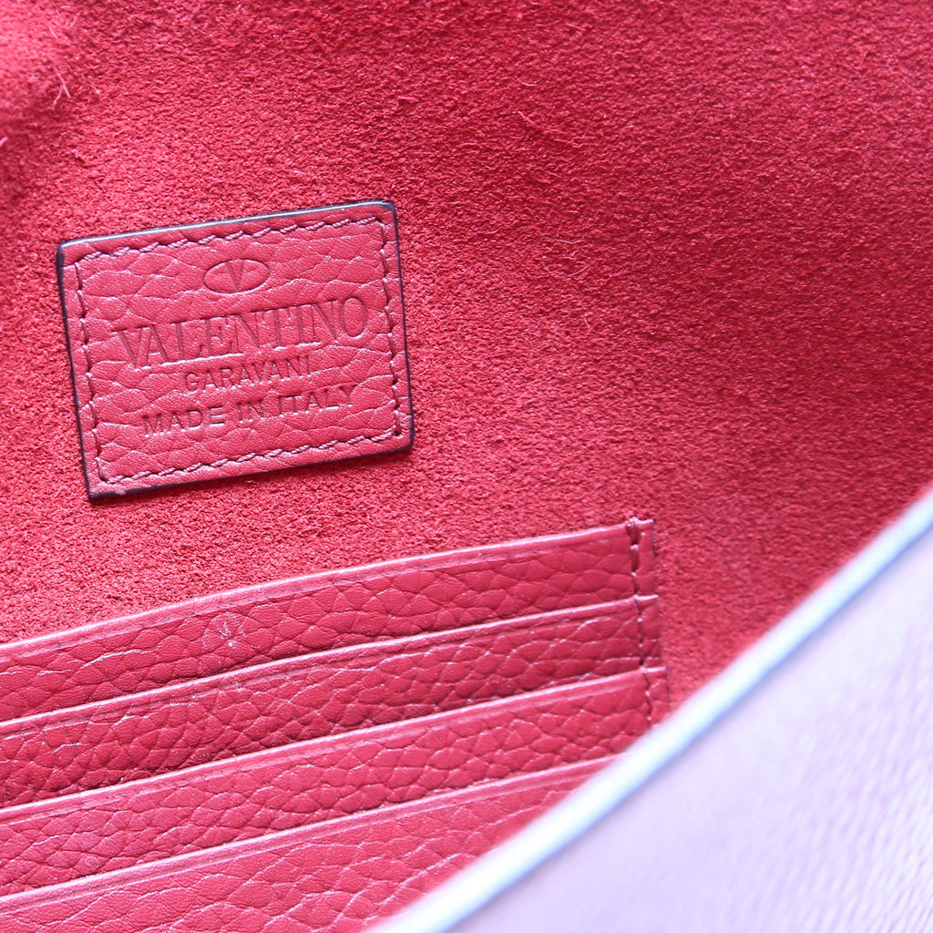 Rockstud Envelope Clutch Burgundy