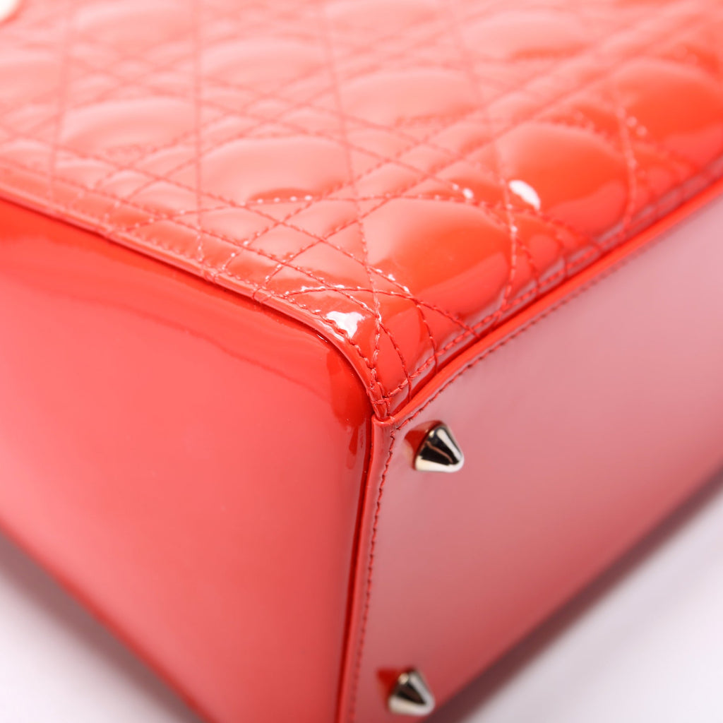 Lady Dior Medium Patent Orange